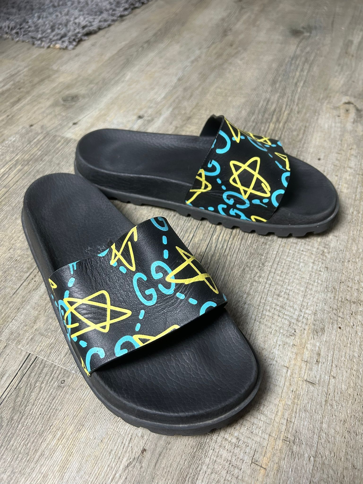 Gucci 2017 Gucci Ghost Slide 'Star Print Blue' Size US 8 / EU 41 - 1 Thumbnail