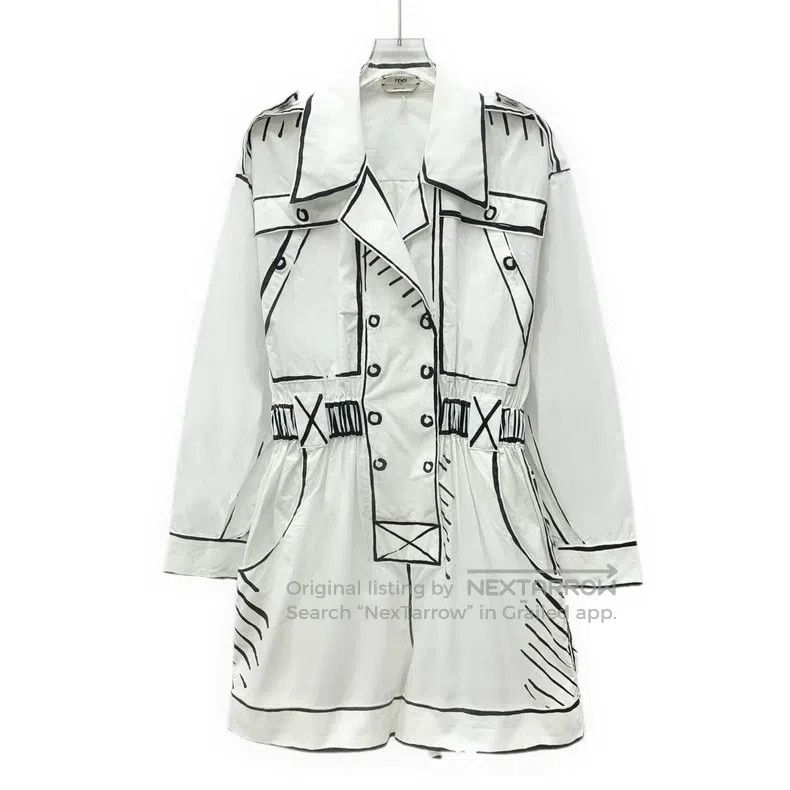 Fendi Fendi California Sky Sequence White Cartoon Print Cotton R Size 42" / US 20 - 1 Thumbnail
