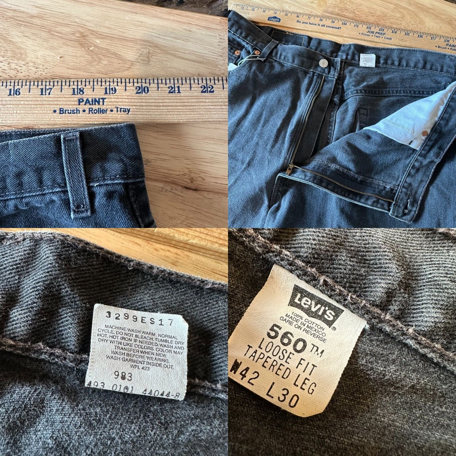 Levi's VINTAGE Levi's 560 Levi's Jeans 40x29.5 Black Tapered Leg 5-Pocket Denim Zip Mens Retro USA Logo Size US 40 / EU 56 - 8 Thumbnail