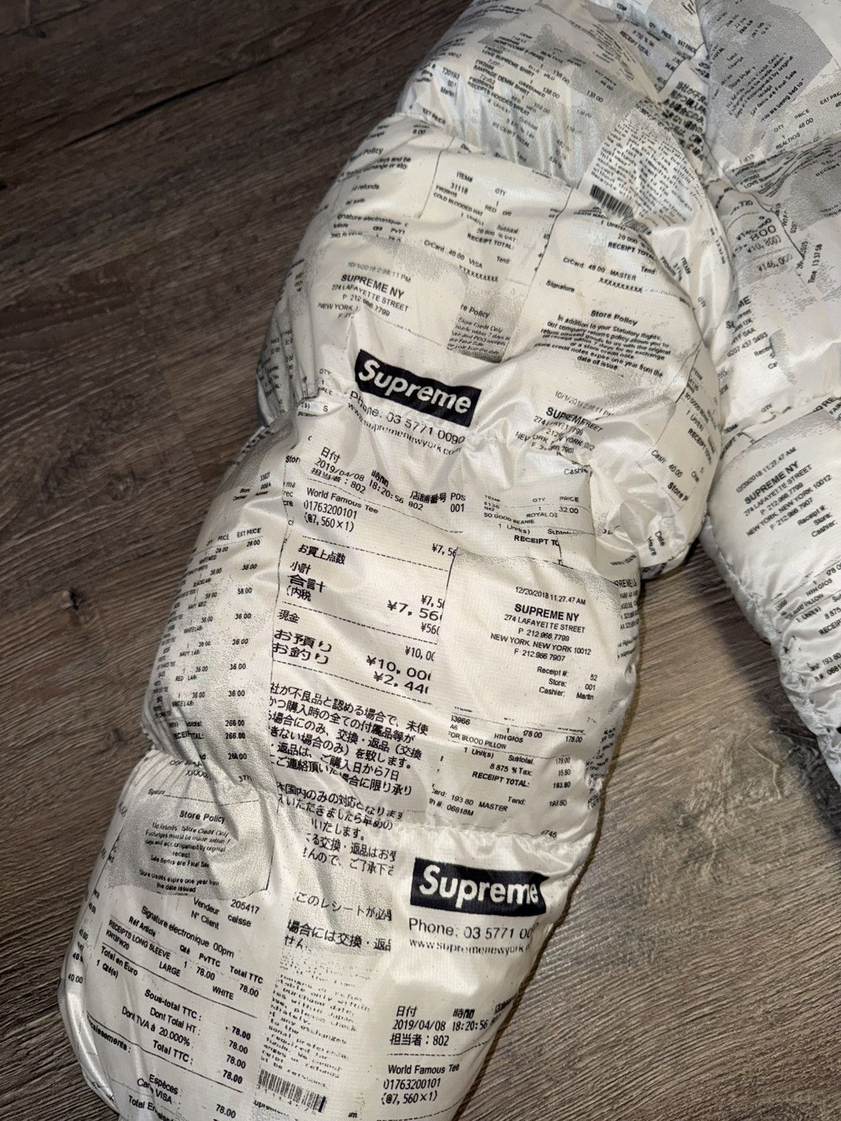 FW20 Supreme Hooded Down Jacket Receipts