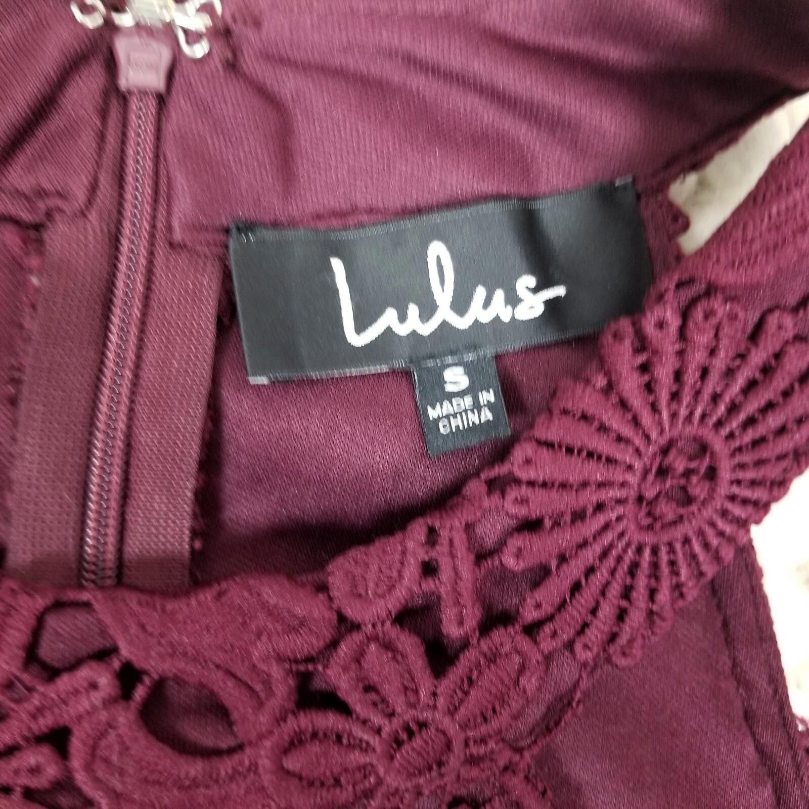 Lulus Lulu's Picture Perfect Lace Maxi Dress Burgundy Red Sz Small Size S / US 4 / IT 40 - 9 Thumbnail