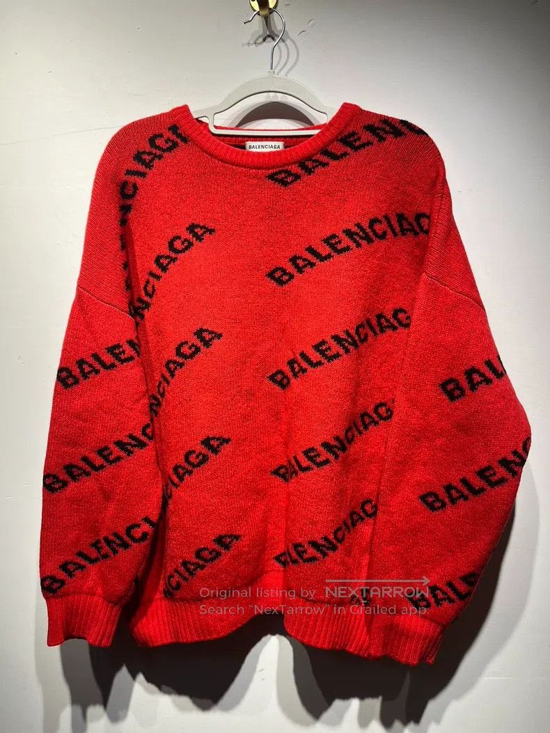 Balenciaga Balenciaga Barrage Printed Logo Sweater Size US M / EU 48-50 / 2 - 1 Thumbnail