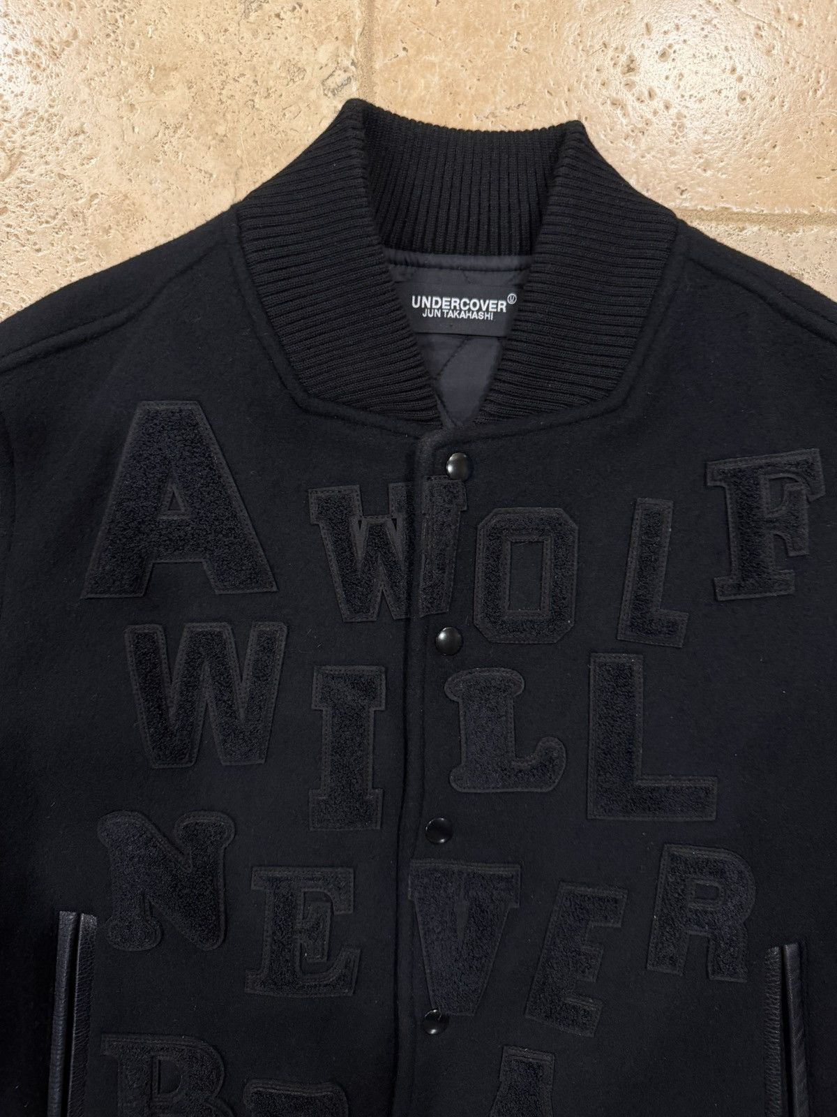 Undercover Undercover Black A Wolf Will Never Be A Pet Varsity Jacket Size US M / EU 48-50 / 2 - 12 Thumbnail