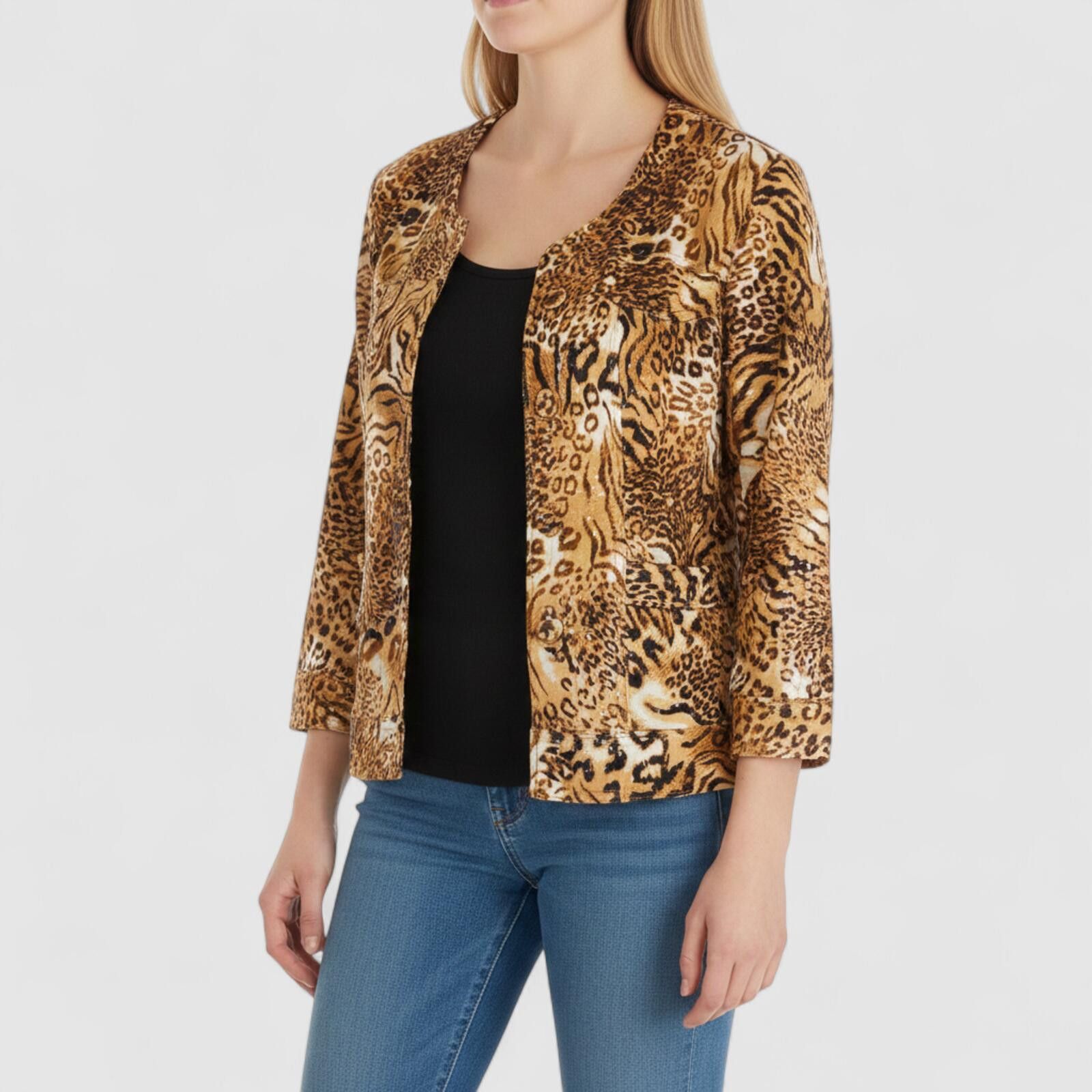 Other Ruby Road Brown Cheetah Print Jacket Womens 6 Small Size M / US 6-8 / IT 42-44 - 2 Thumbnail