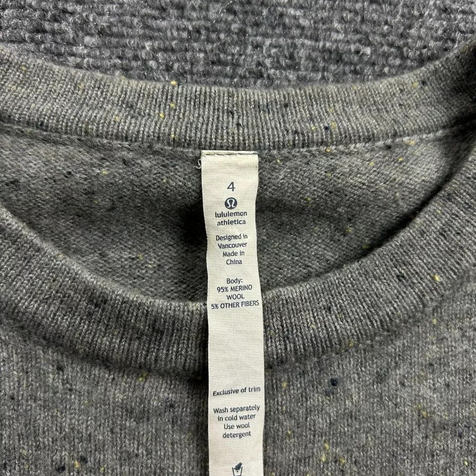 Lululemon Lululemon Sweater Womens 4 Gray Knit Crew Neck Merino Wool Size S / US 4 / IT 40 - 3 Thumbnail