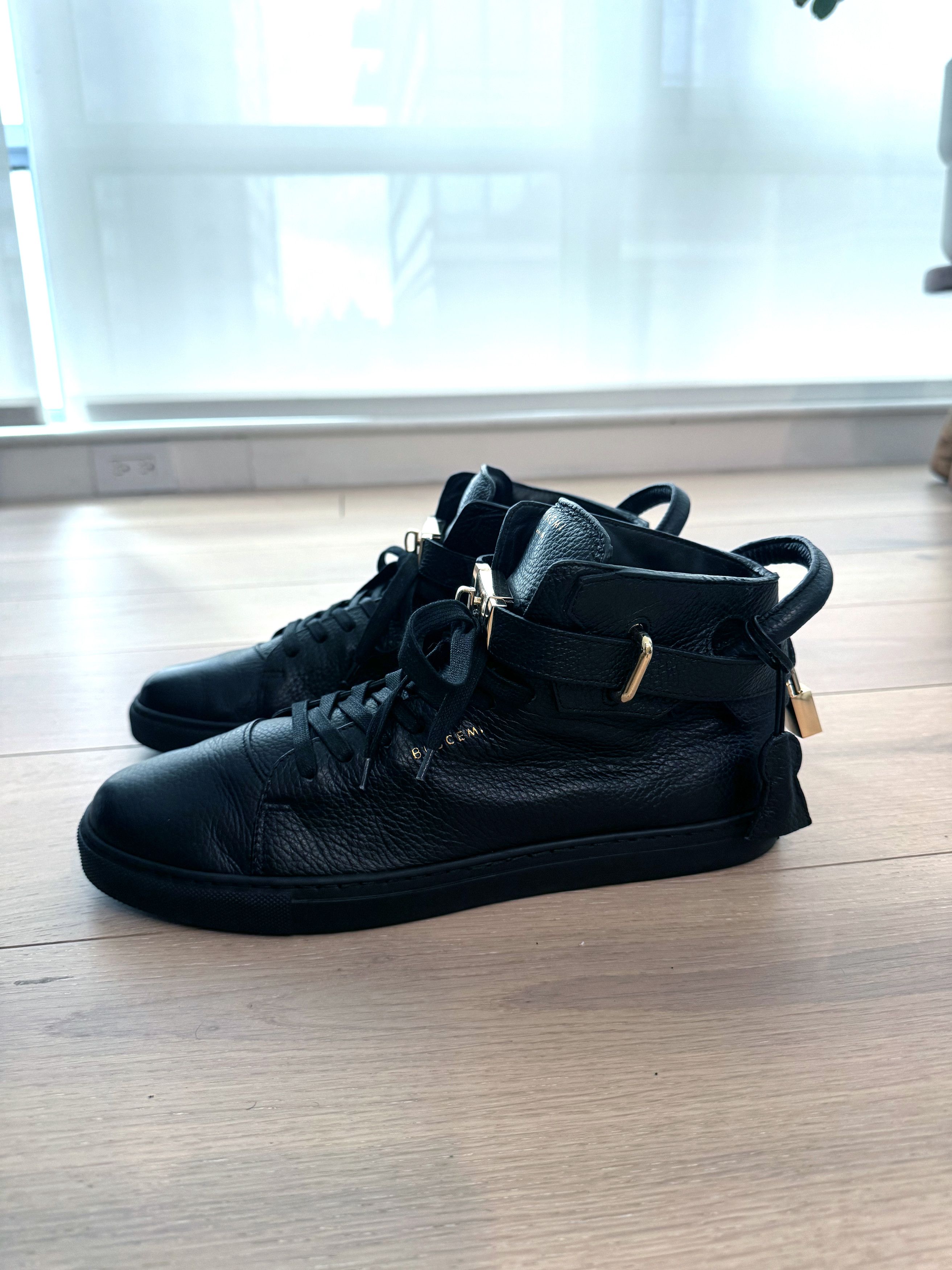 Buscemi Buscemi 100MM Black High Top Sneakers US12 / EU 45 Size US 12 / EU 45 - 3 Thumbnail