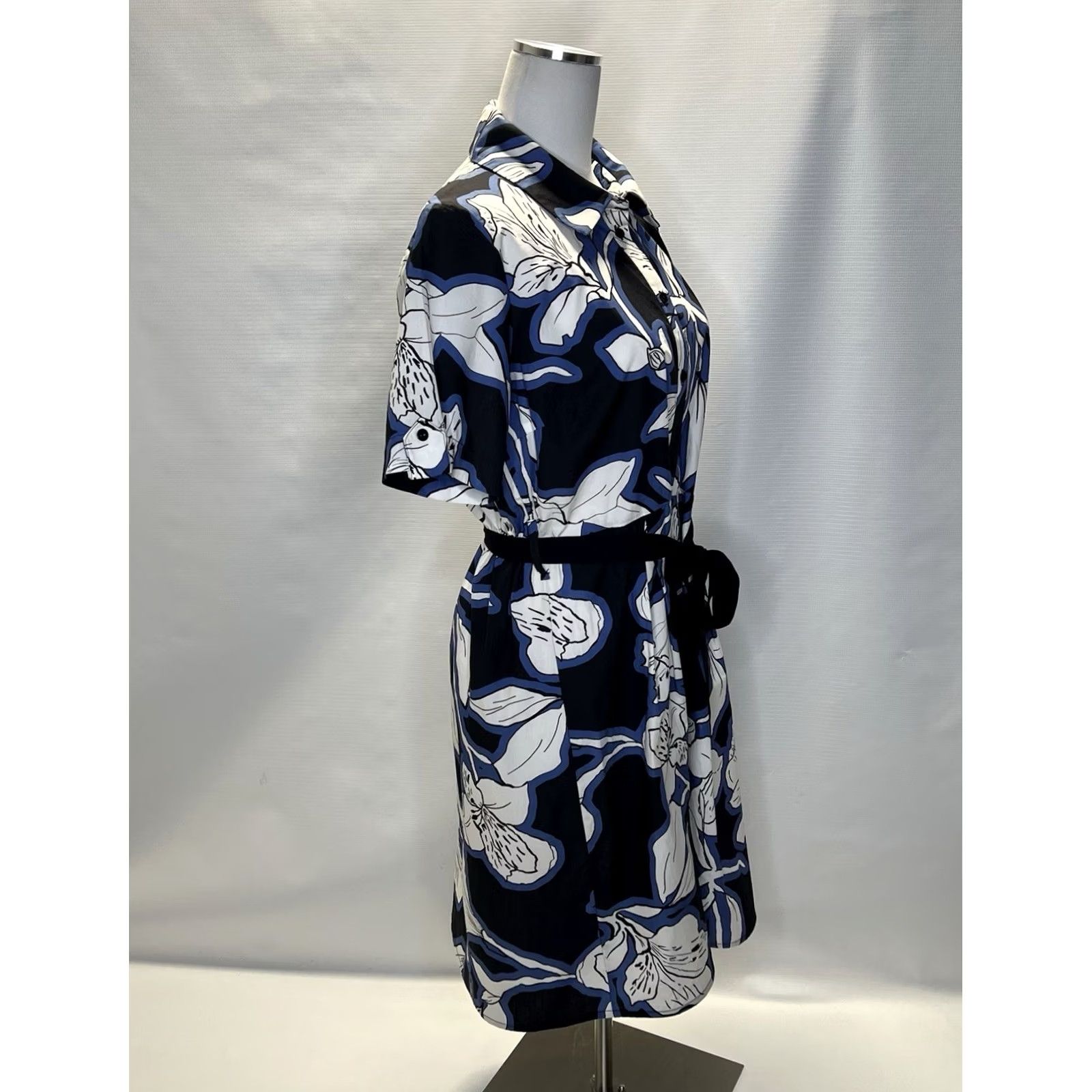 Vintage VINTAGE La Fee Maraboutee Floral Design Button Down Shirt Dress Sz 42FR/8US Blue Size M / US 6-8 / IT 42-44 - 2 Thumbnail