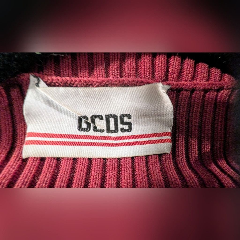 GCDS GCDS Red Asymmetrical Ribbed Mock Neck Mini Dress Size L / US 10 / IT 46 - 6 Thumbnail
