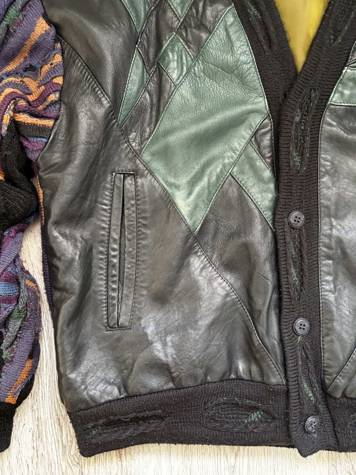 Other ARCHIVE VINTAGE SAXONY COOGI INSPIRED LEATHER KNIT JACKET Size US M / EU 48-50 / 2 - 3 Thumbnail