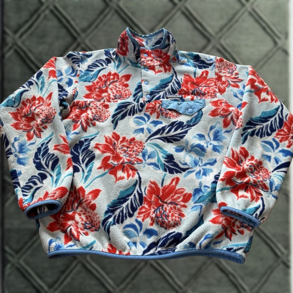 Patagonia PATAGONIA Synchilla Snap T MANOA DUSK Blue HAWAIIAN Floral Pullover Womens M Size M / US 6-8 / IT 42-44 - 1 Thumbnail