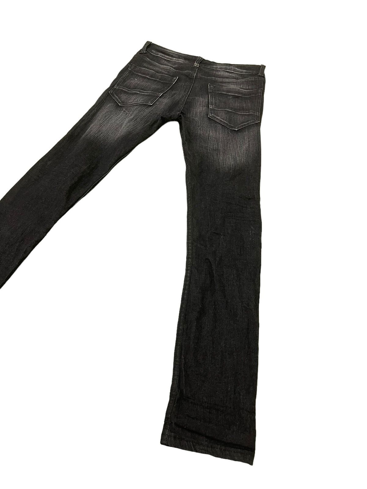 Japanese Brand Distress Jeans K.U.I. Faded Black Skinny Stretch Denim 8🟦6 Size US 31 - 14 Thumbnail