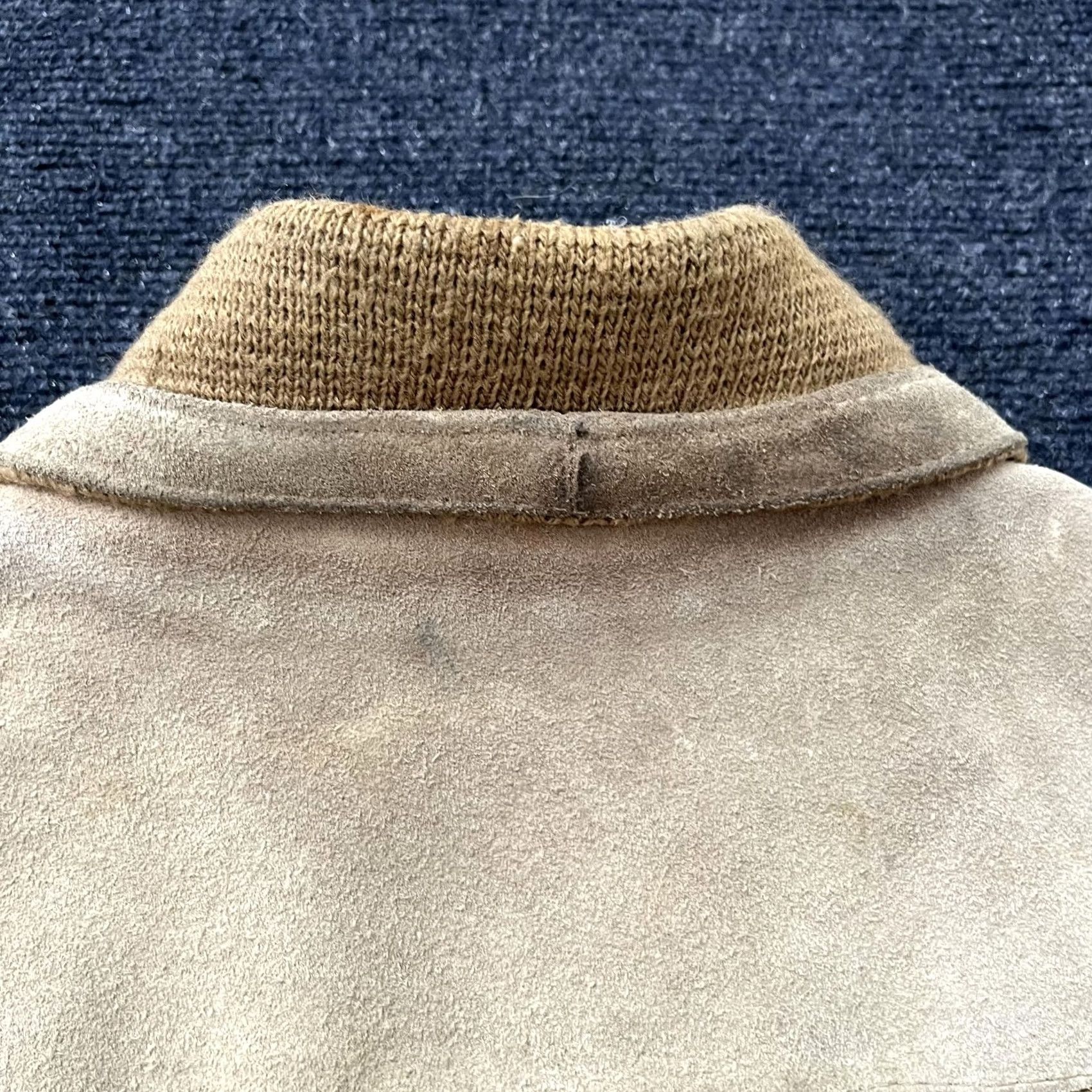 Vintage VINTAGE Bronzini Leather Knit Jacket Mens Large Tan Suede Zip Bomber 80s 90s Size US L / EU 52-54 / 3 - 6 Thumbnail