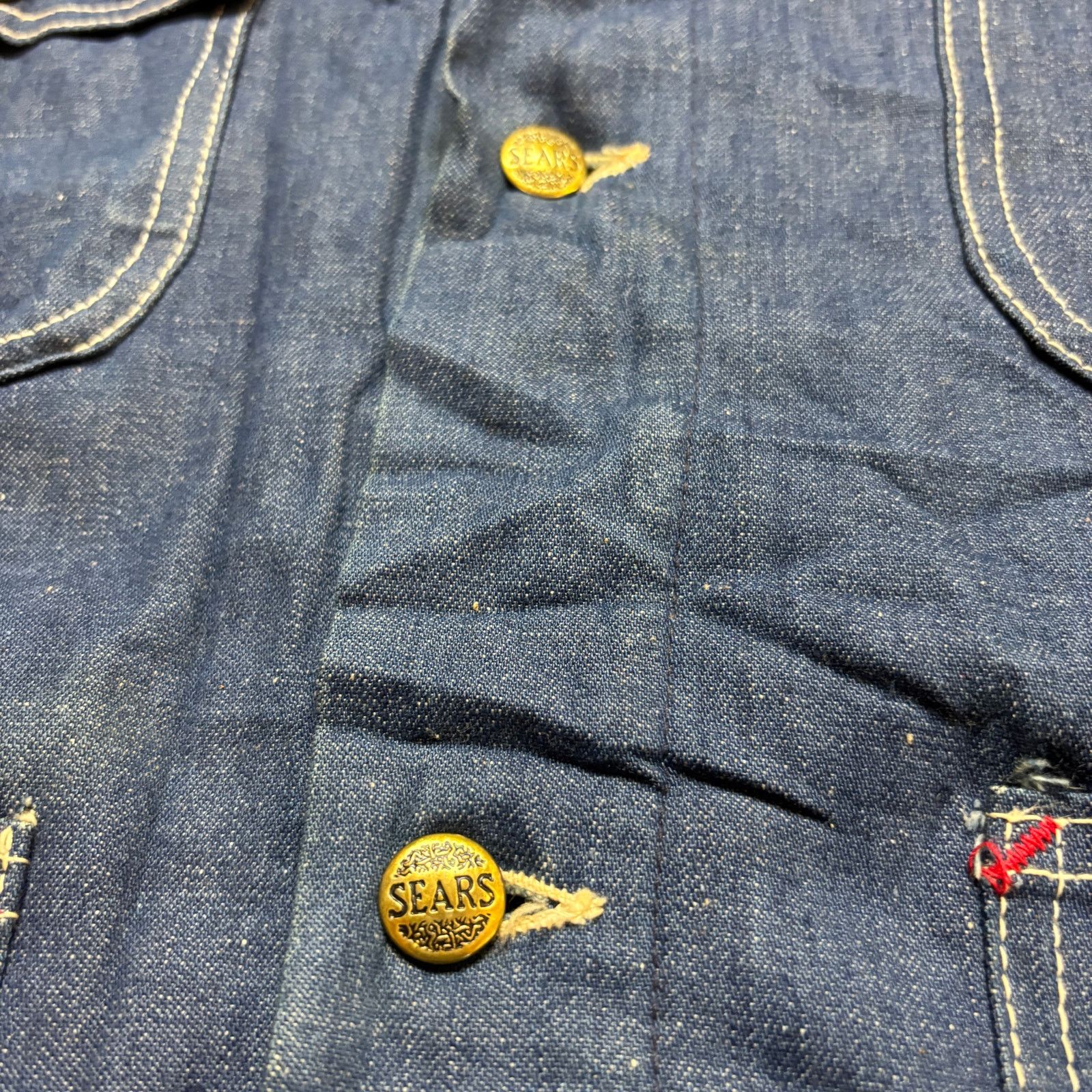 Sears × Vintage VTG 70s Sears Work Leisure Blanket Chore Denim Jacket Mens L Size US L / EU 52-54 / 3 - 8 Thumbnail