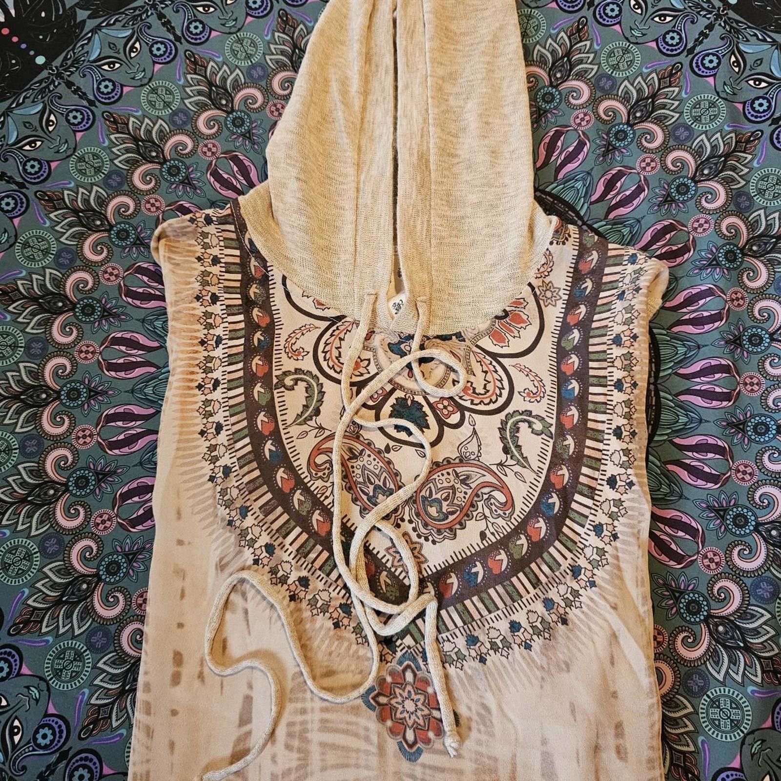 Designer Blu Pepper Women's Boho Style Sheer Hoodie Size S / US 4 / IT 40 - 8 Thumbnail