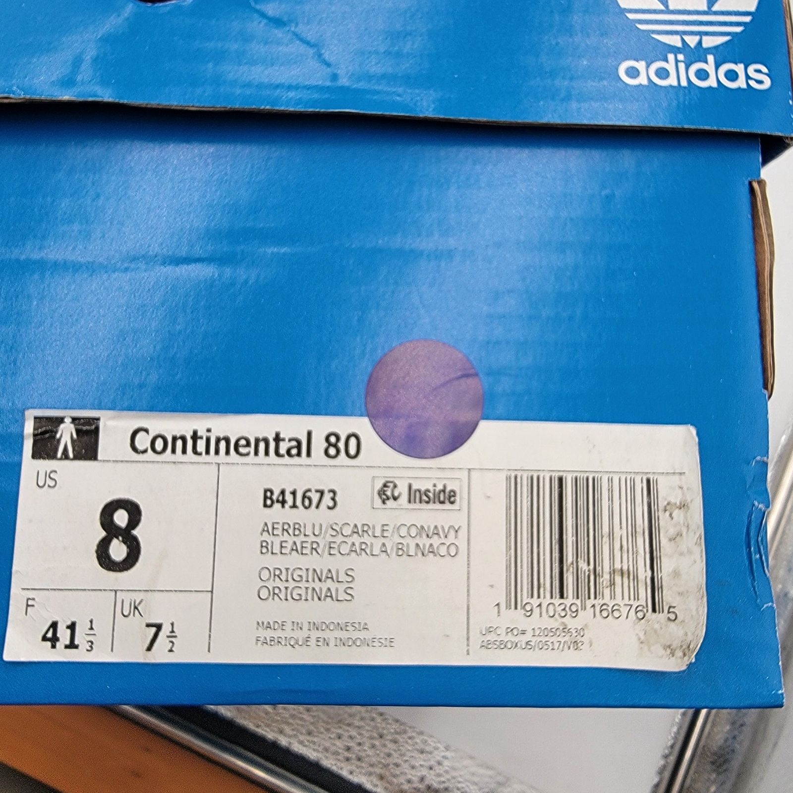 Adidas Adidas Originals Continental 80 'Aero Blue' Sz 8 B41673 Size US 8 / EU 41 - 7 Thumbnail