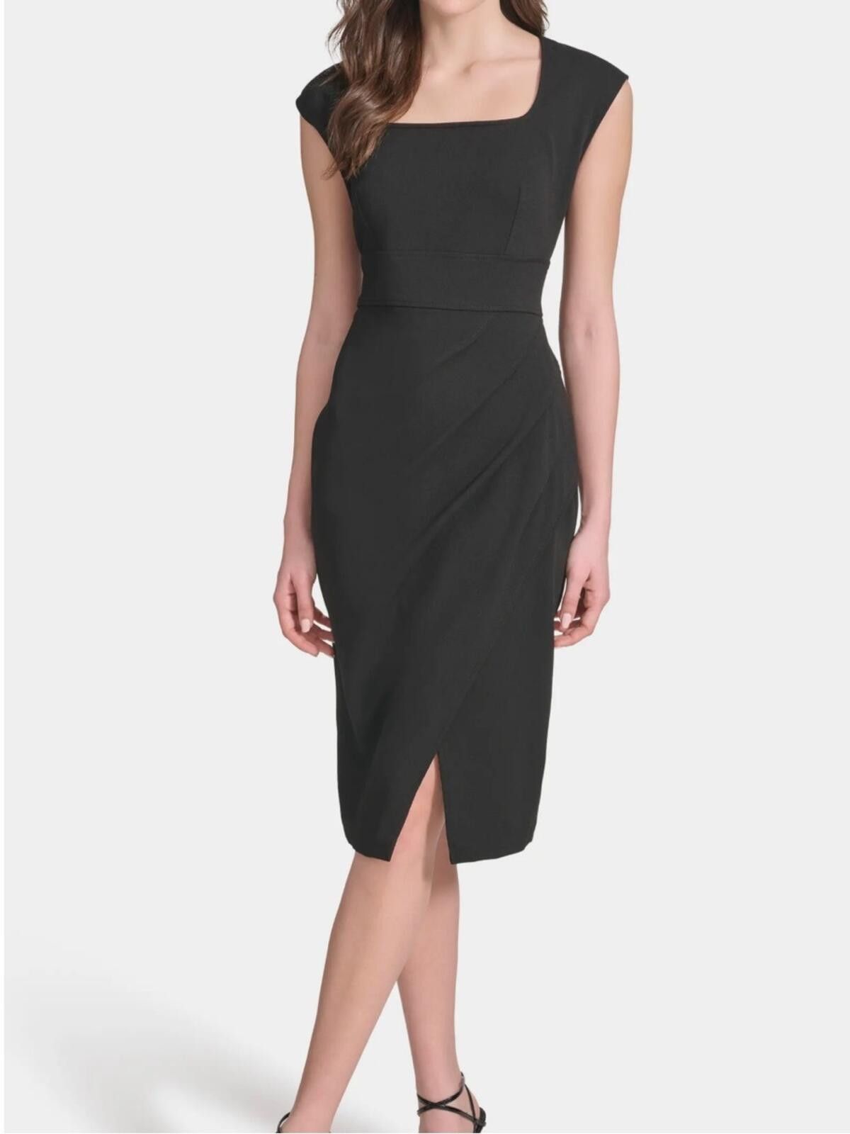 Calvin Klein Calvin Klein / Tulip Hem Sheath Dress / Black Size M / US 6-8 / IT 42-44 - 7 Thumbnail