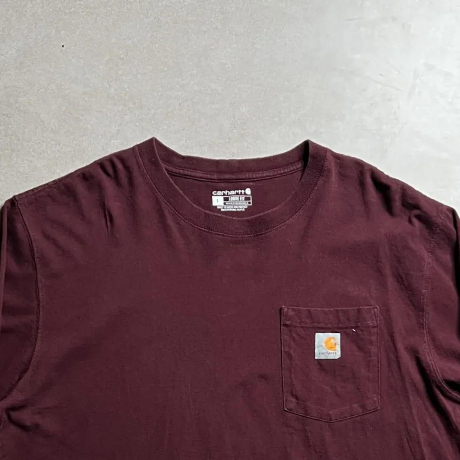 Carhartt Vintage Carhartt Burgundy Long Sleeve T-Shirt - L Size US L / EU 52-54 / 3 - 3 Thumbnail
