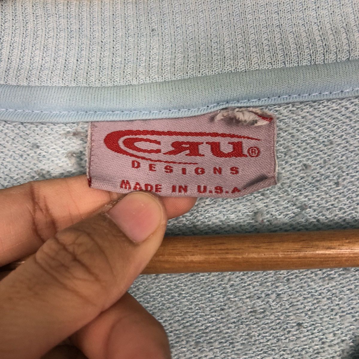 Vintage 📌Vintage Sweatshirt Cru Design Made in Usa Big Logo Size US M / EU 48-50 / 2 - 14 Thumbnail