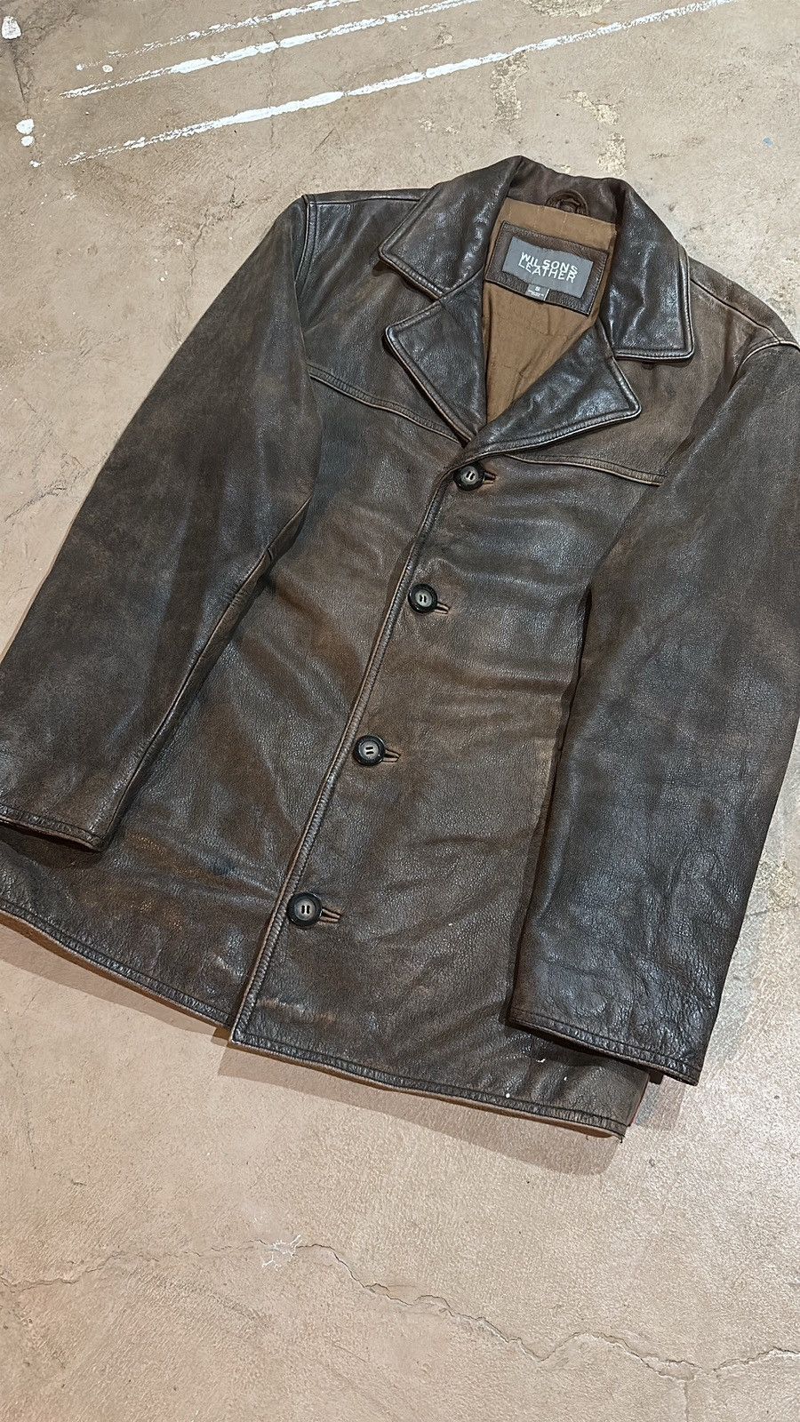 Vintage × Wilsons Leather Faded Wilsons Jacket Size US S / EU 44-46 / 1 - 1 Thumbnail
