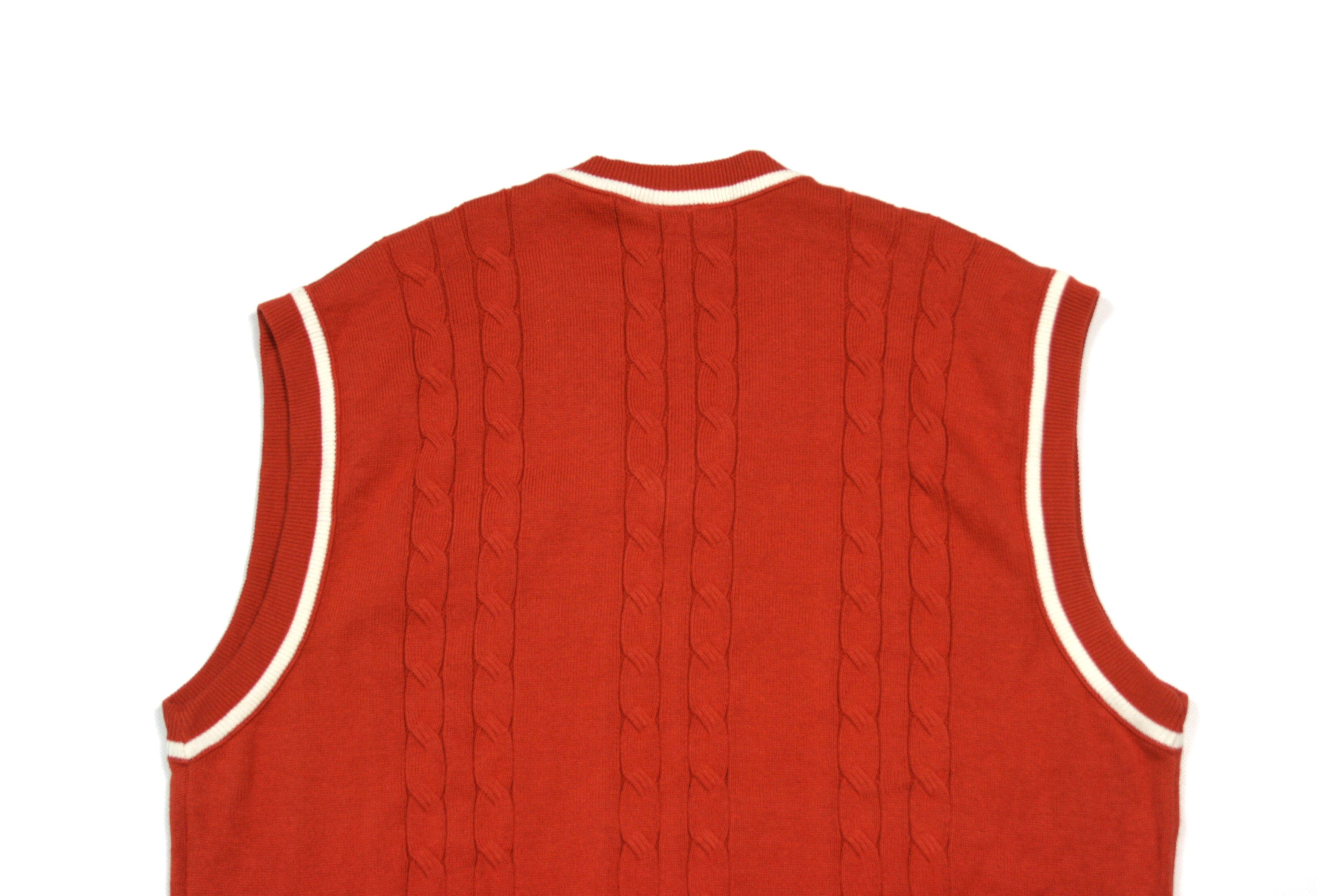 Lacoste Rolland Garros 75 Ans Cable Knit Vest Size US M / EU 48-50 / 2 - 4 Thumbnail