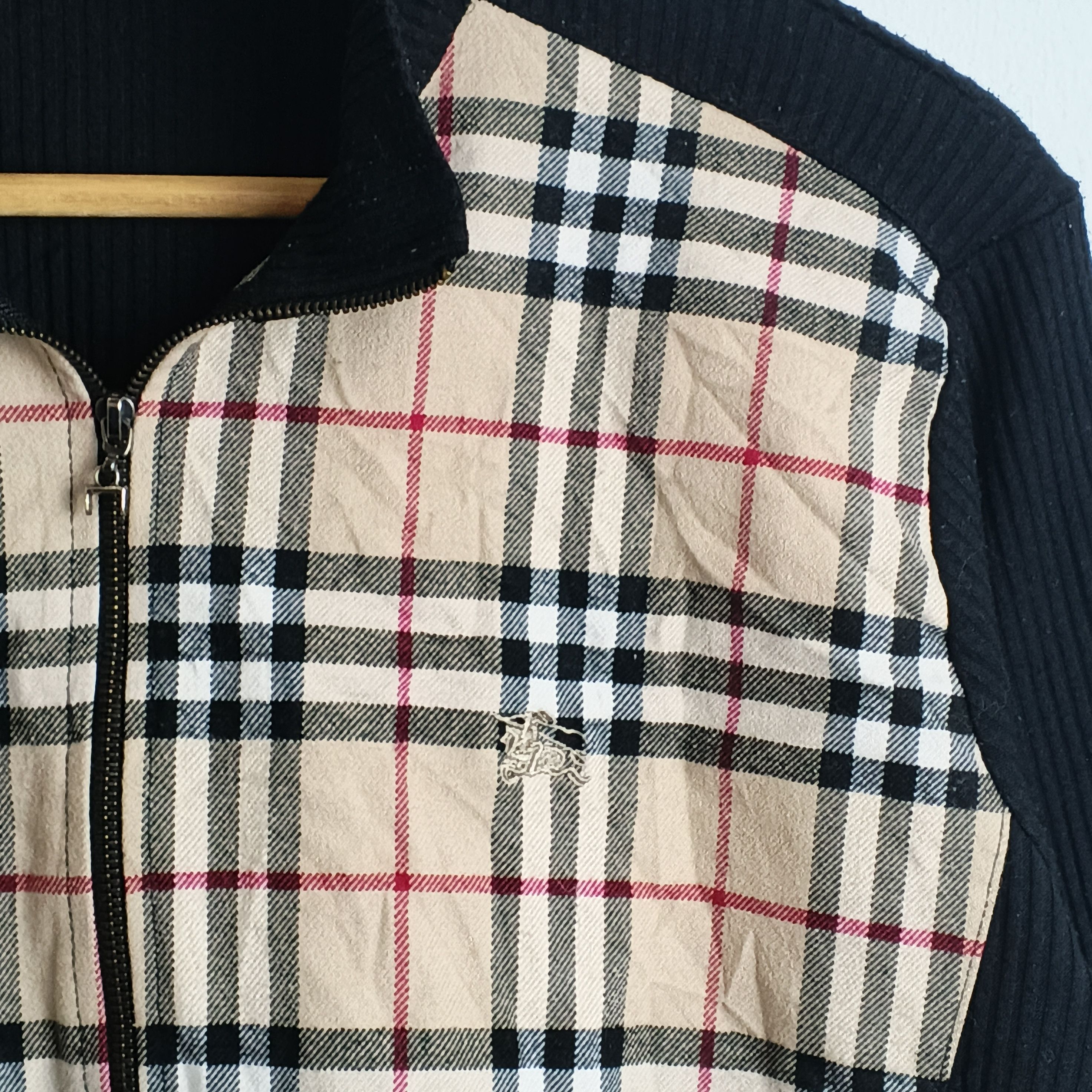 Burberry Vintage Burberry London Nova Check Crop Zip Knit Cardigan Size S / US 4 / IT 40 - 3 Thumbnail