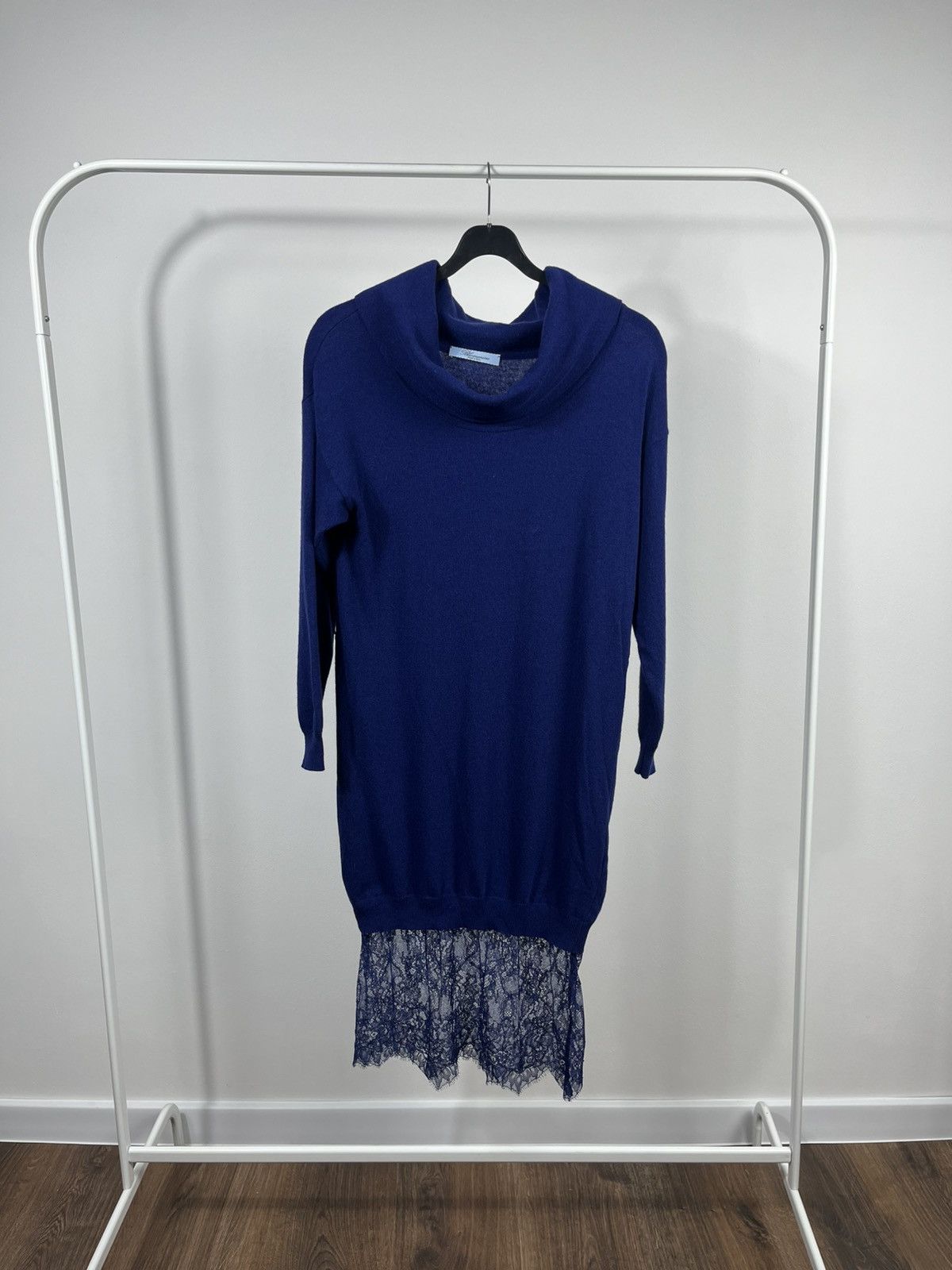 Blumarine Blumarine Blue Midi Dress Lace Hem Made in Italy Size M / US 6-8 / IT 42-44 - 1 Thumbnail