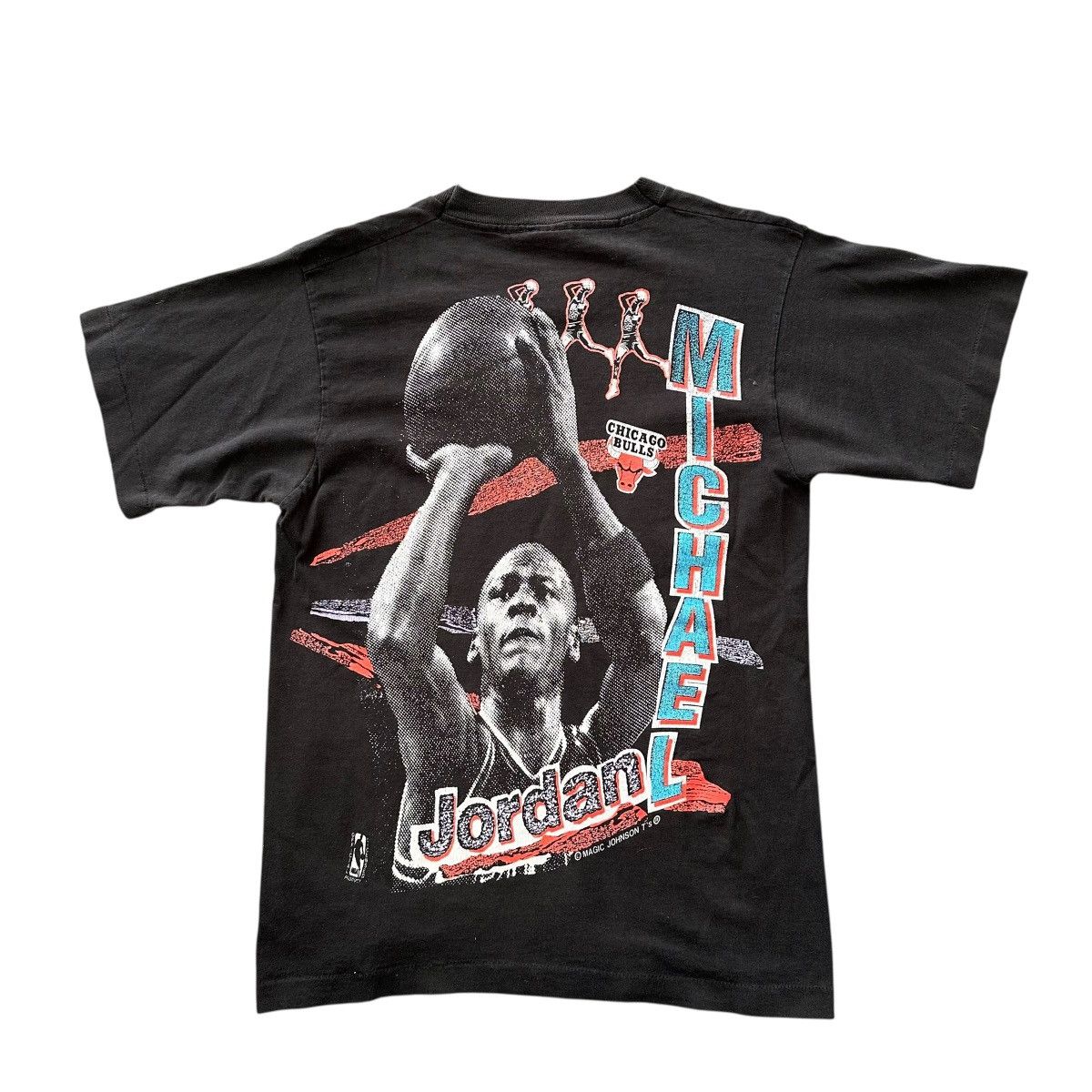 Fruit Of The Loom vintage FOTL Michael Jordan T-shirt Black Magic Johnson Size US M / EU 48-50 / 2 - 10 Thumbnail