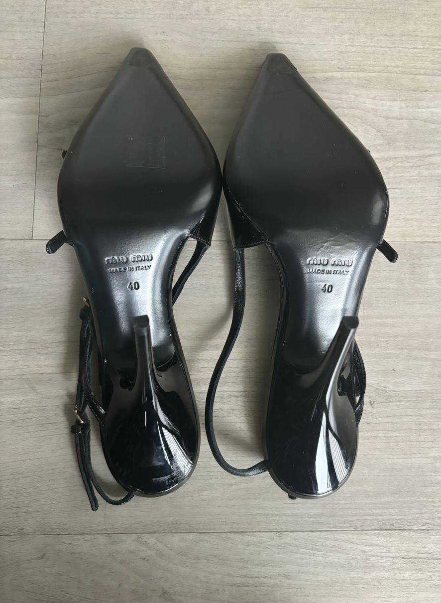 Miu Miu Miu Miu Patent Leather Slingback Pumps Size US 10 / IT 40 - 5 Thumbnail