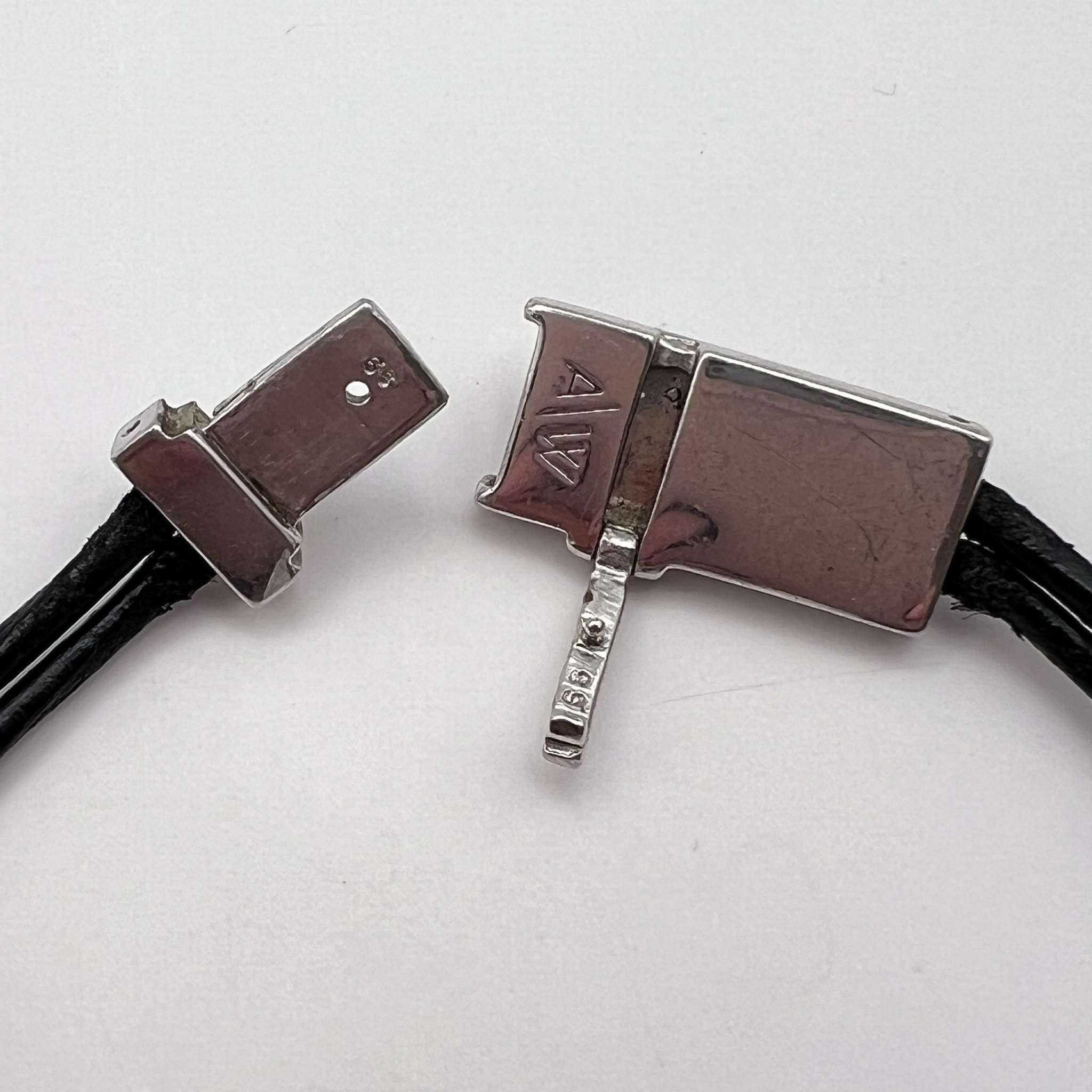 Vintage Amanda Wakeley Black diamond Sterling SilverBracelet Leather Size ONE SIZE - 4 Thumbnail