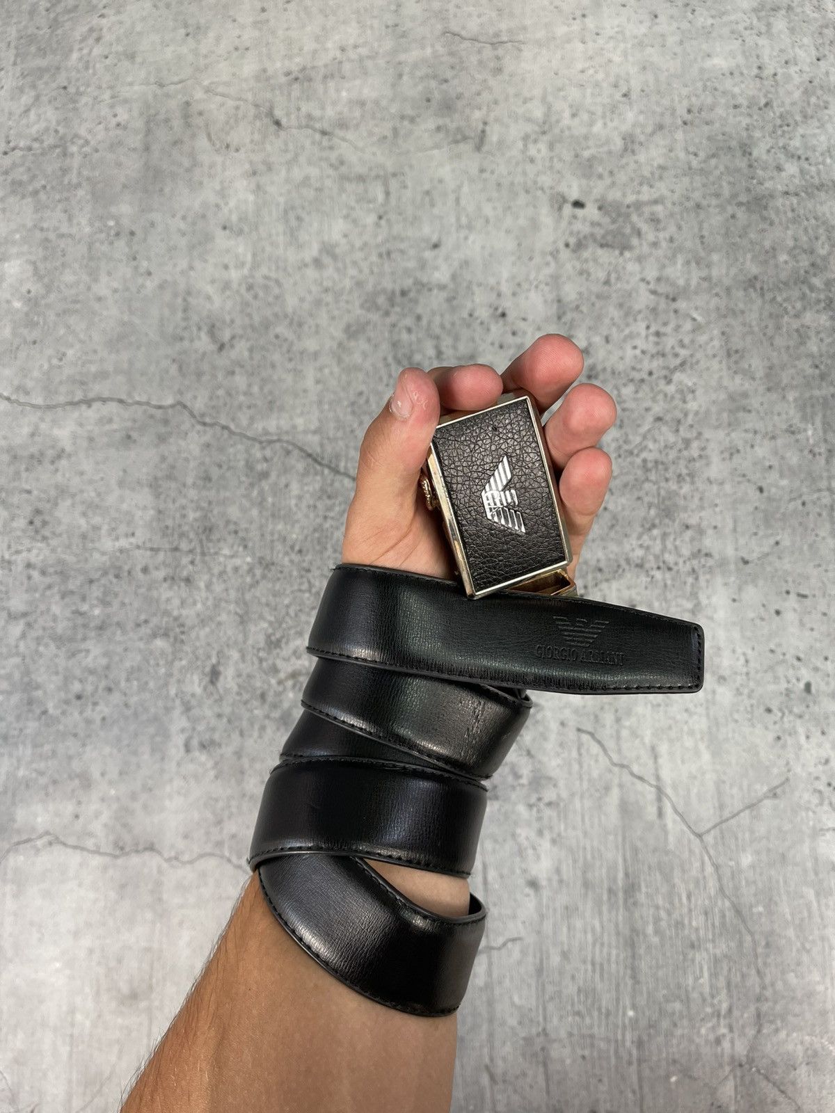 Giorgio Armani Vintage Armani Leather 130cm Belt Rare Big Buckle Logo Size ONE SIZE - 4 Thumbnail