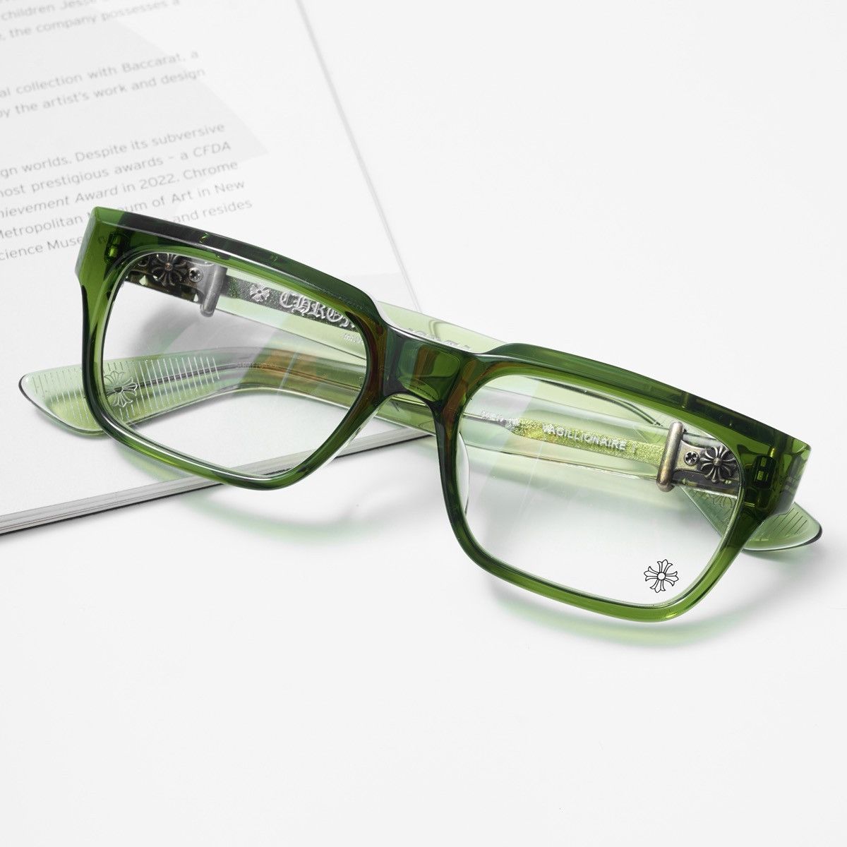 Chrome Hearts CHROME HEARTS VAGILLIONAIRE I DARK OLIVE GLASSES Size ONE SIZE - 6 Thumbnail