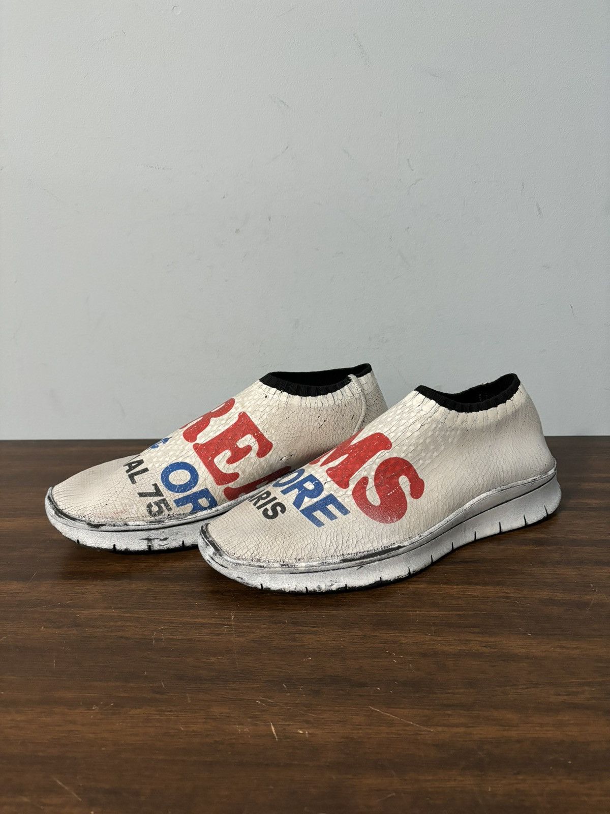 Maison Margiela Dreams Crackled Slip On Sneakers