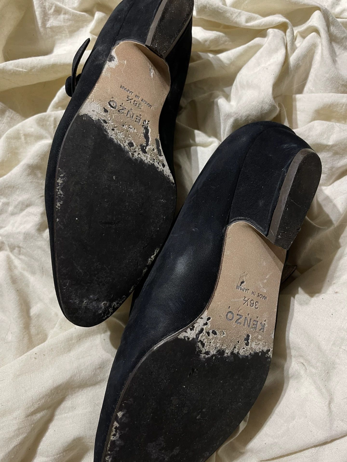 Kenzo KENZO 1982 Blue-Black Suede Pointed-Toe Shoes Size US 8 / IT 38 - 5 Thumbnail
