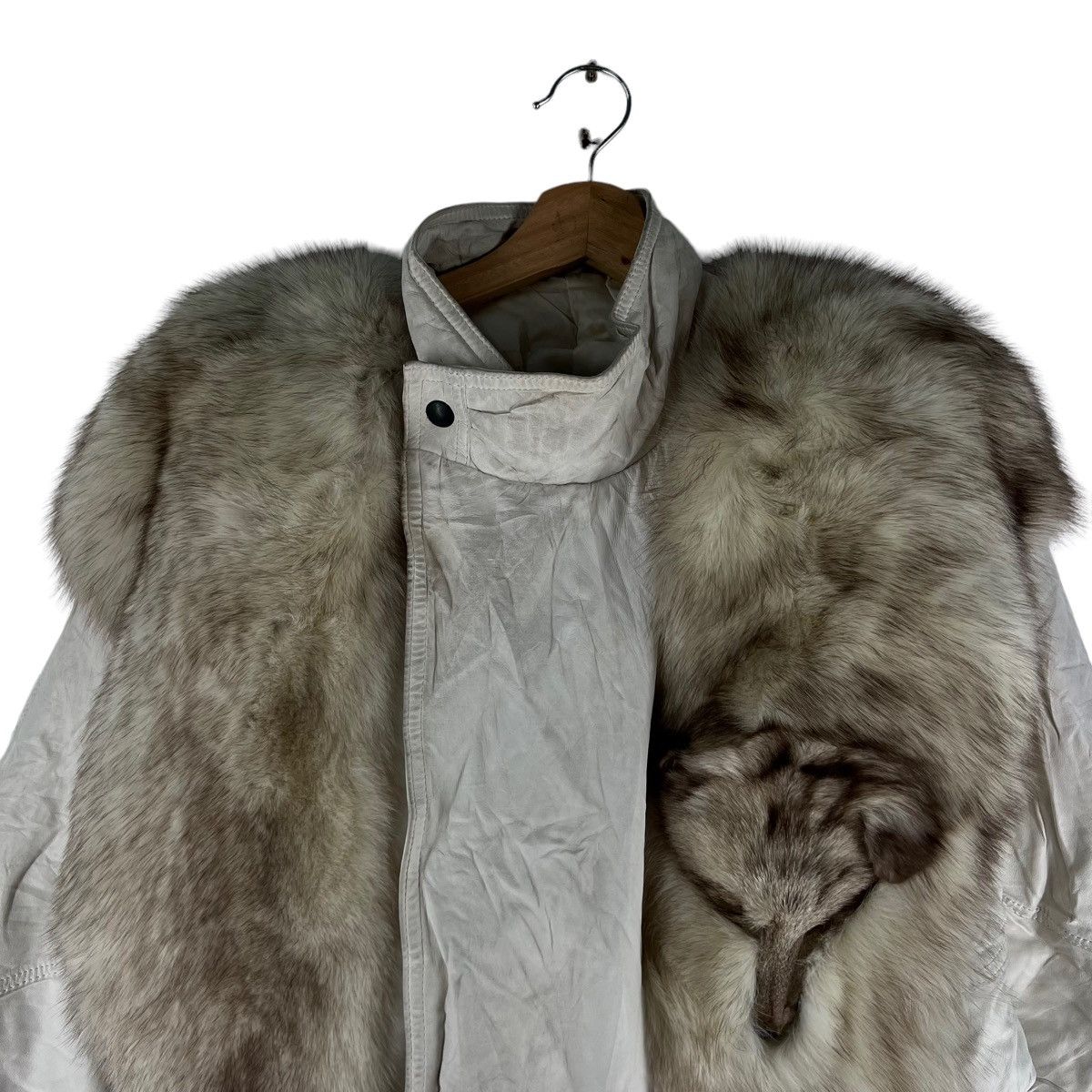 Japanese Brand 🔥VINTAGE GENUINE LEATHER JACKET GRANVALTA FOX FUR Size US M / EU 48-50 / 2 - 2 Thumbnail