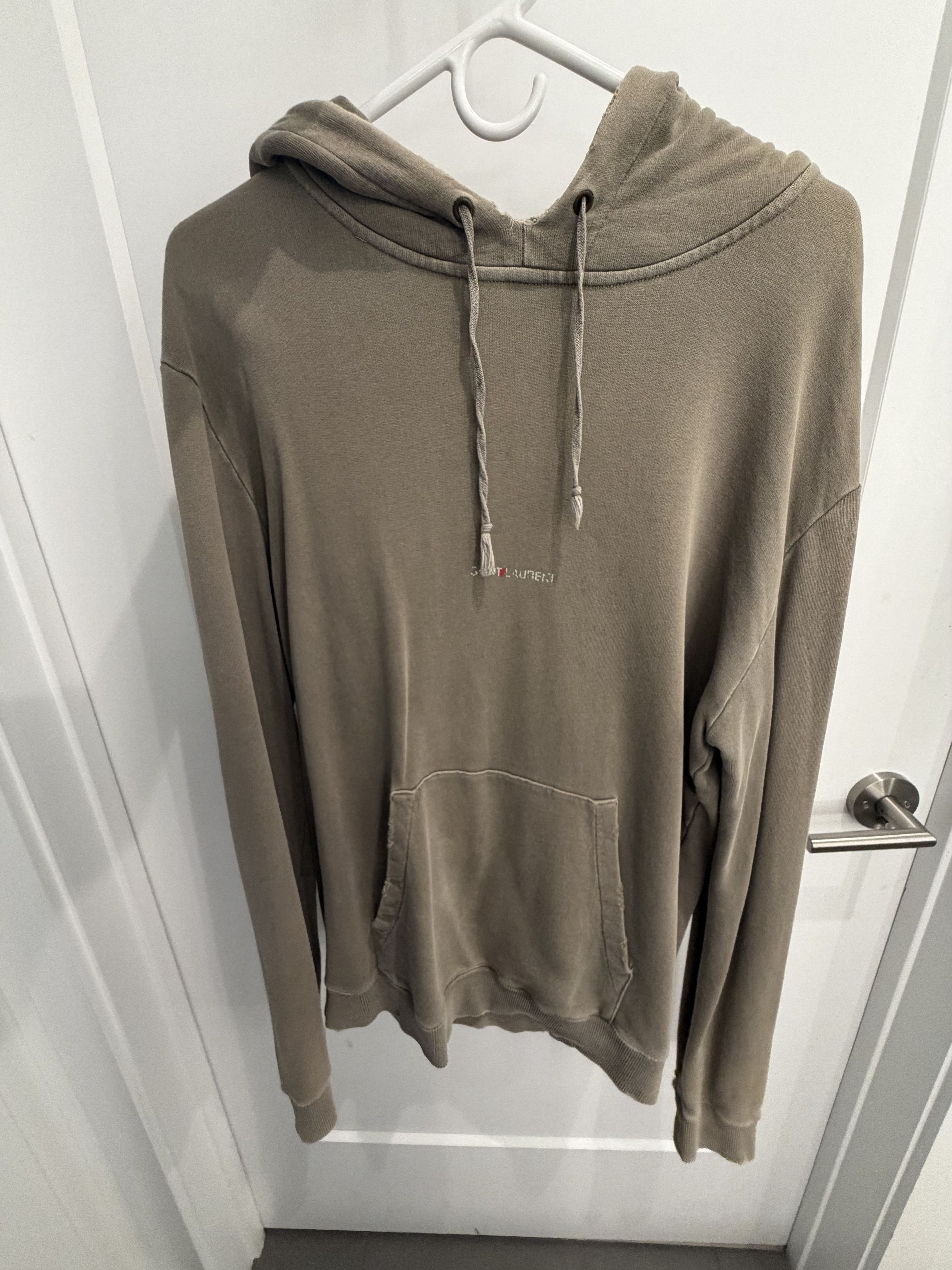 Saint Laurent Paris Saint Laurent Paris Hoodie Khaki Size US S / EU 44-46 / 1 - 1 Thumbnail