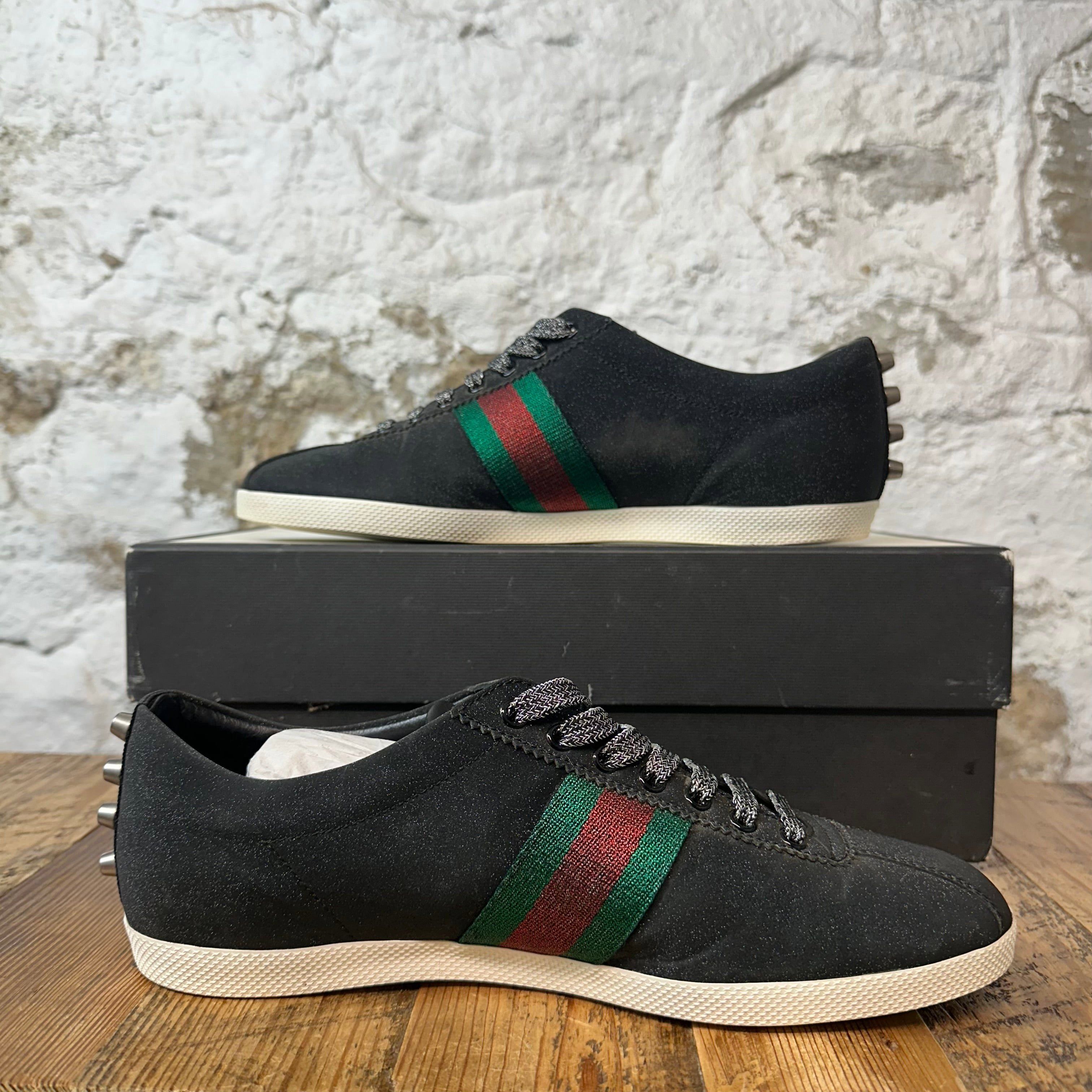 Gucci Gucci Bambi Web Black Glitter Stud Sneaker Sz 9.5 Size US 9.5 / EU 42-43 - 2 Thumbnail