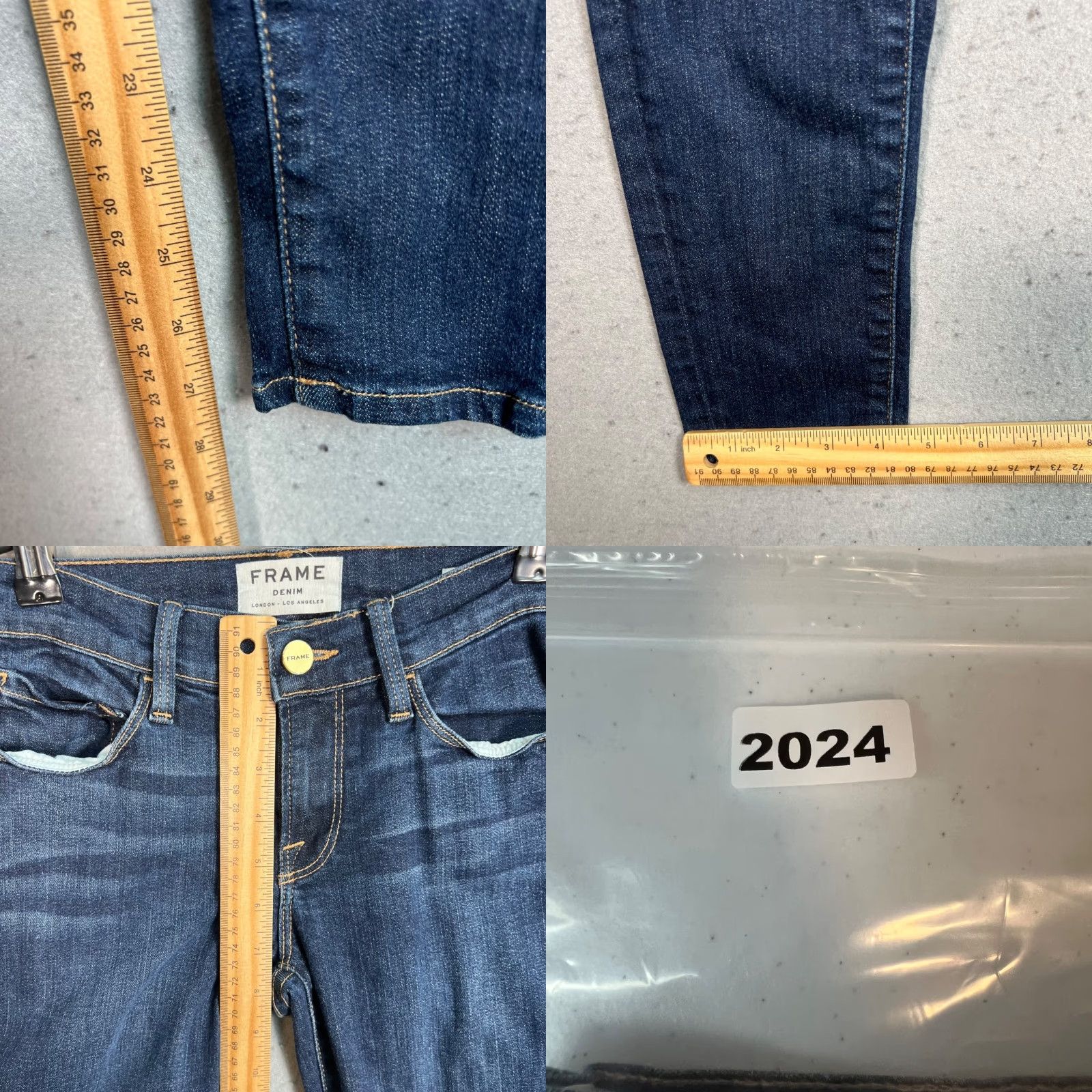 Frame FRAME Le Skinny De Jeanne Jeans Women 25 Dark Wash Mid-Rise Skinny Denim 5-Pocket Stretch Slim Regular Size Type Blue Size 42" / US 20 - 8 Thumbnail