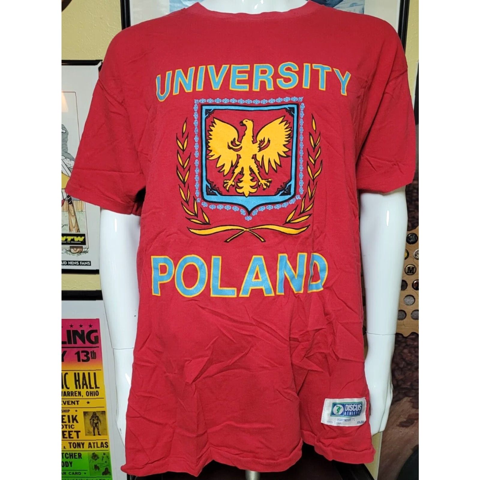 Vintage VINTAGE Men's 2XL XXL University Poland Single Stitch T Shirt Polish Eagle Polska Size US XXL / EU 58 / 5 - 2 Thumbnail