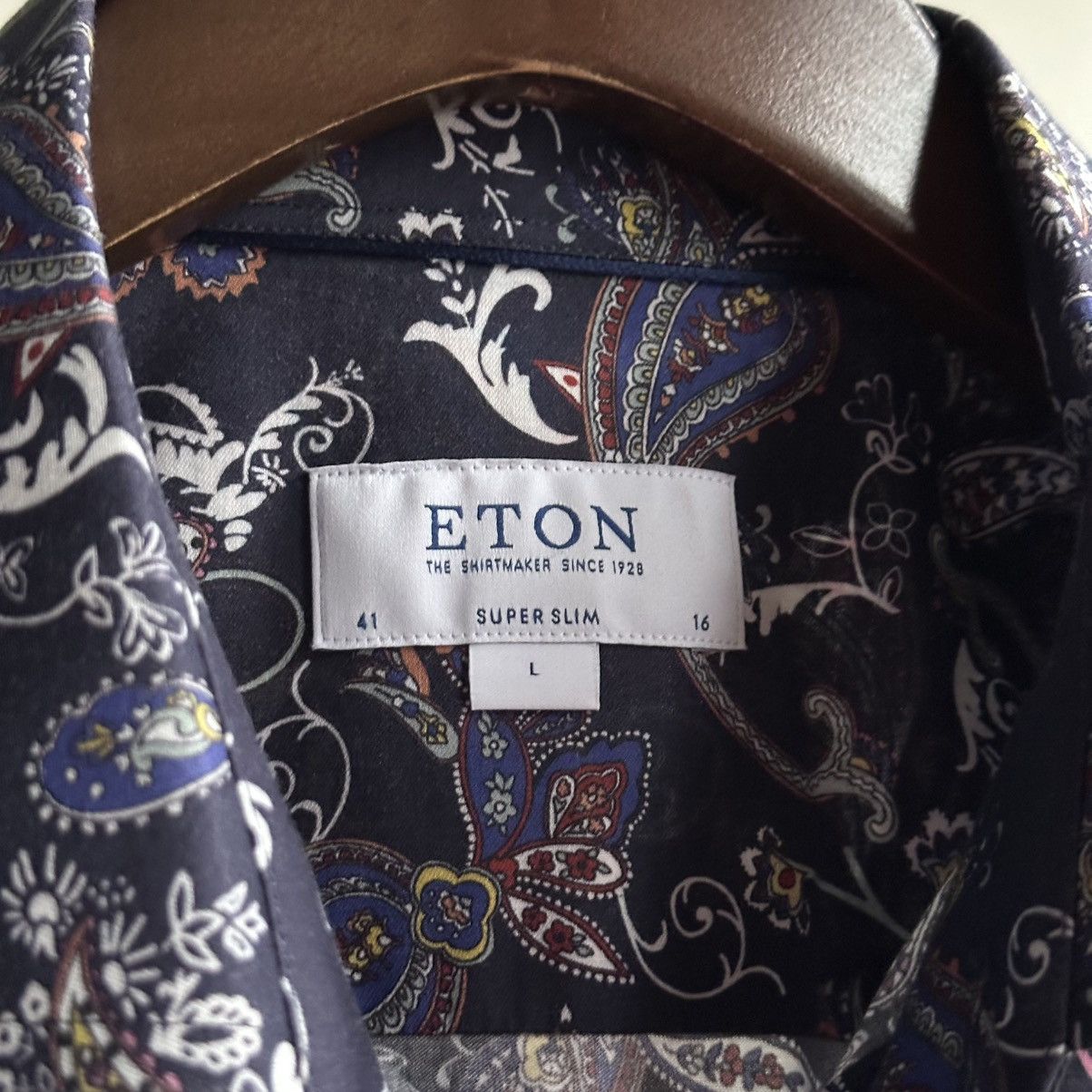 Eton Eton Paisley Print Super Slim Shirt Size L Size US L / EU 52-54 / 3 - 4 Thumbnail