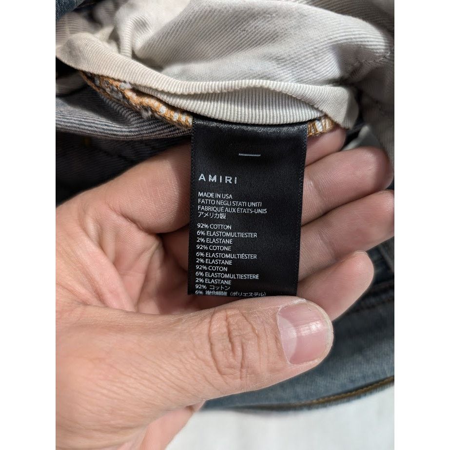 Amiri o1rshd1 Quilted Artpatch Jeans in Clay Indigo Size US 32 / EU 48 - 19 Thumbnail