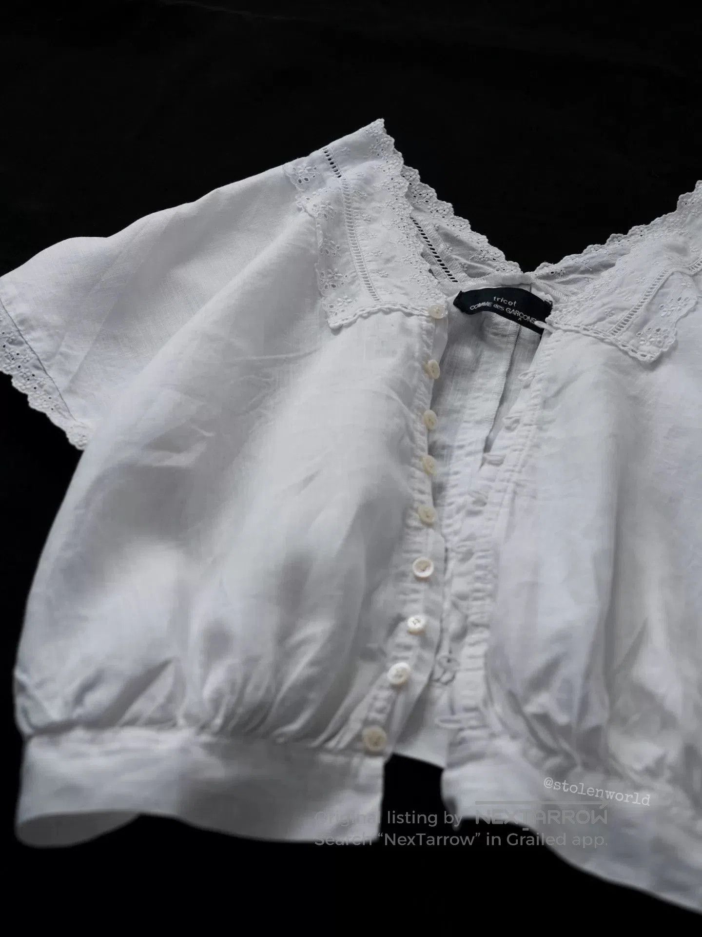 Tricot Comme des Garcons comme des garçons linen lace top. Size S / US 4 / IT 40 - 2 Thumbnail
