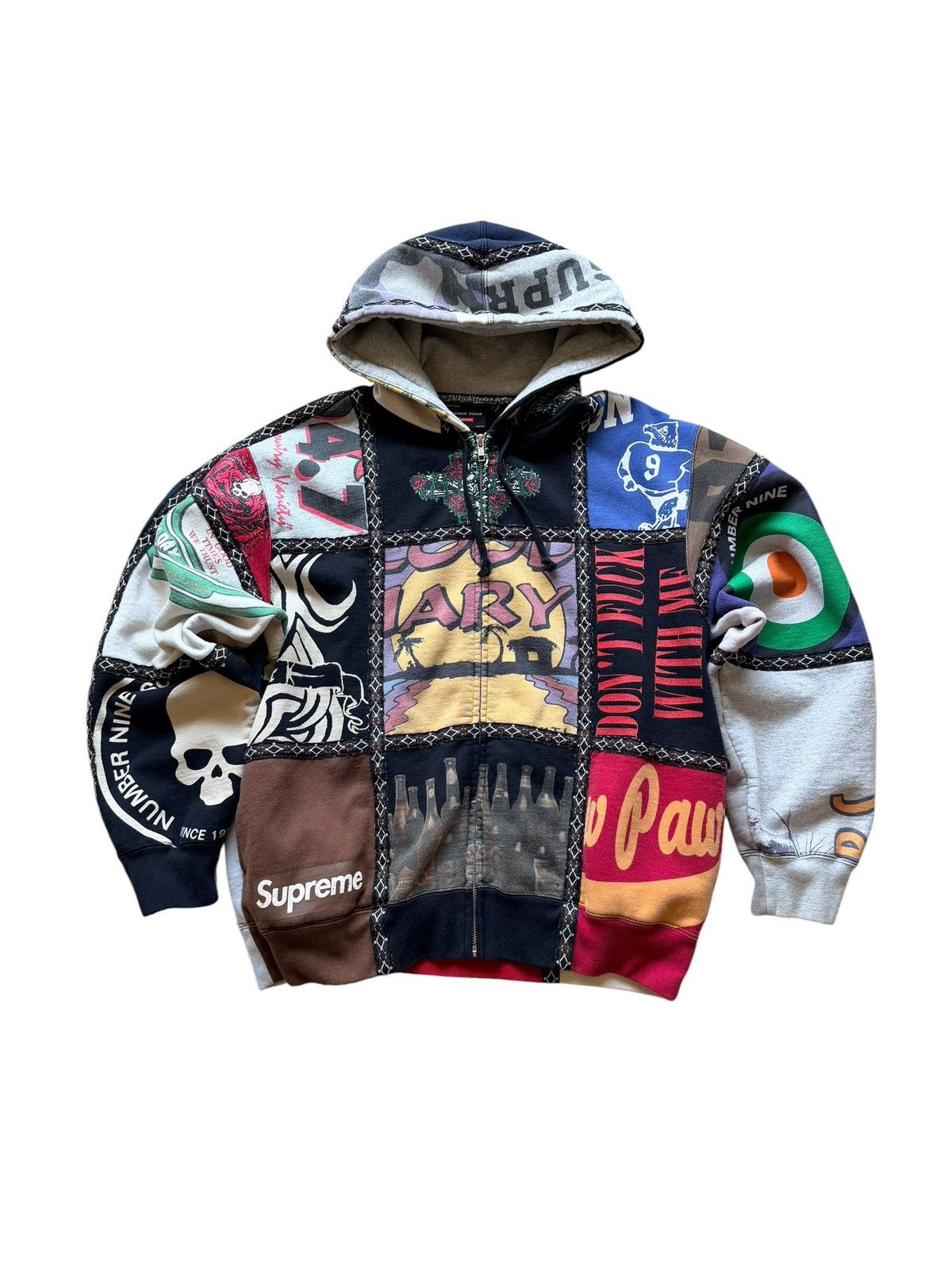 Number (N)ine 04ss Number nine skull zip hoodie archive size 2