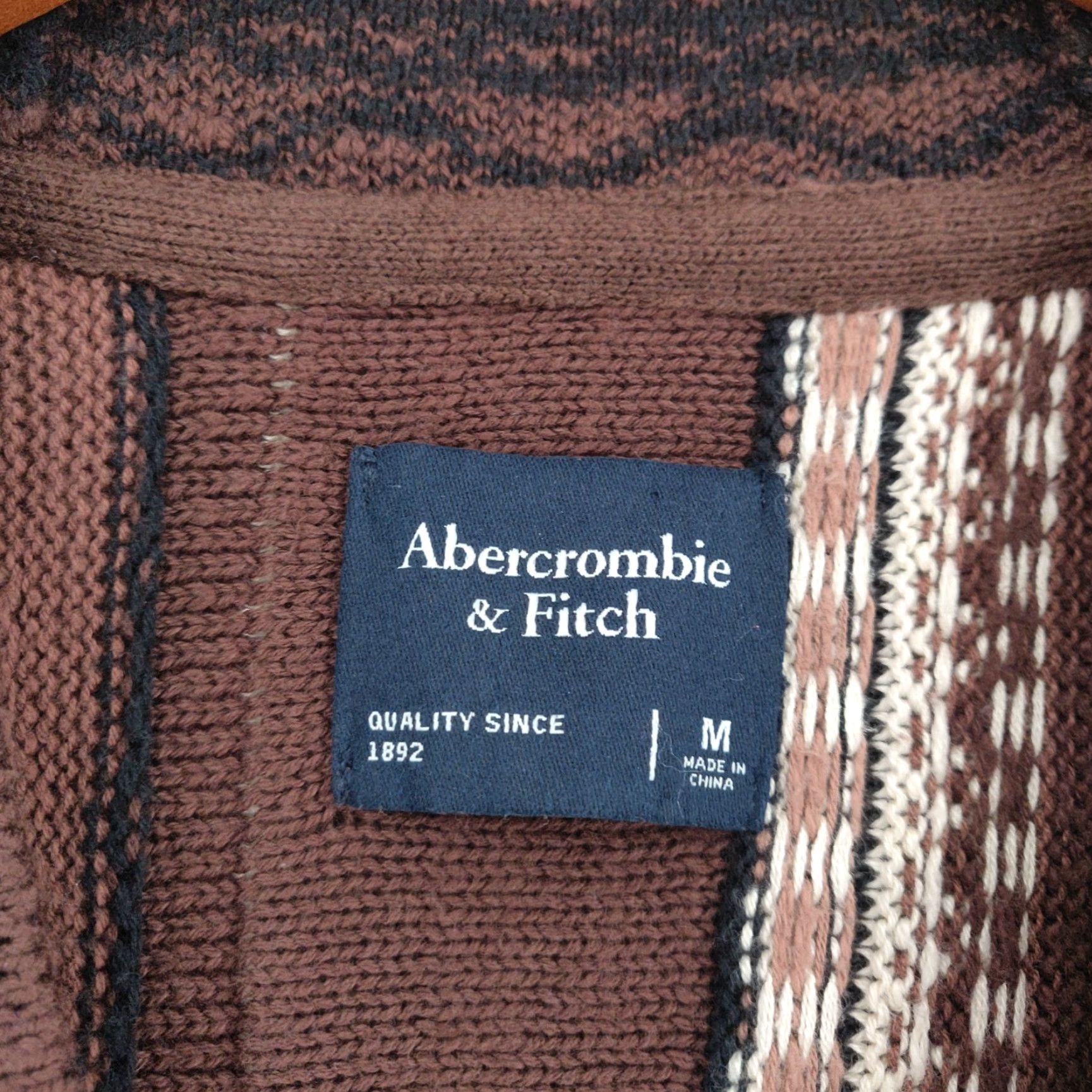 Abercrombie & Fitch Abercrombie & Fitch Sweater Mens M Brown 3D Knit Chunky Coogi Style Cardigan Size US M / EU 48-50 / 2 - 6 Thumbnail