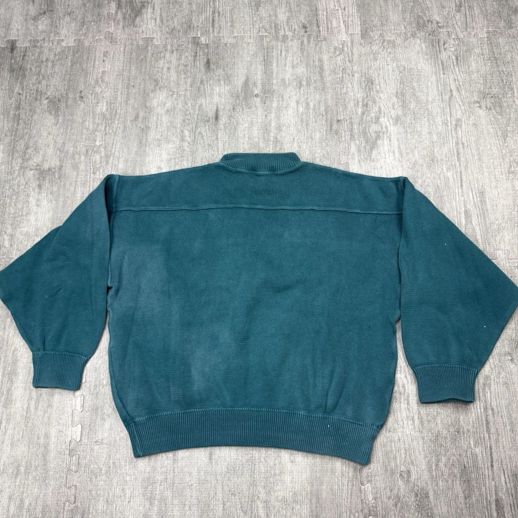 AQUA VINTAGE SPAGO Cotton Knit Sweater Aqua Blue 80s Retro Long Sleeve Women's Medium Size M / US 6-8 / IT 42-44 - 7 Thumbnail
