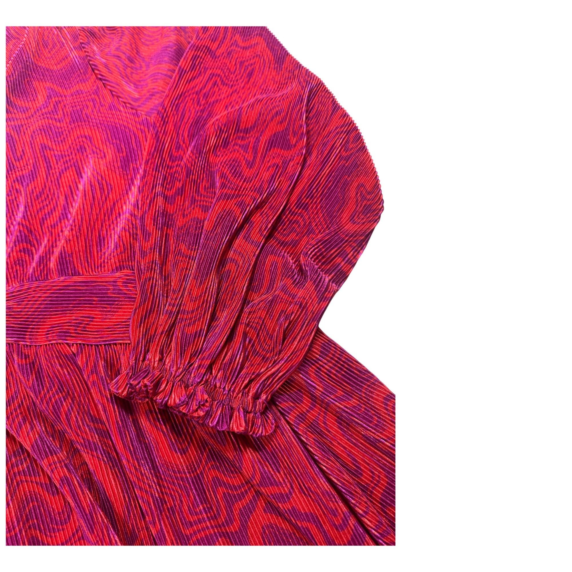 Other Nina Parker Prism Maxi Dress 3X Keyhole Pleated Orange Pink Size 3XL / US 20-22 - 5 Thumbnail