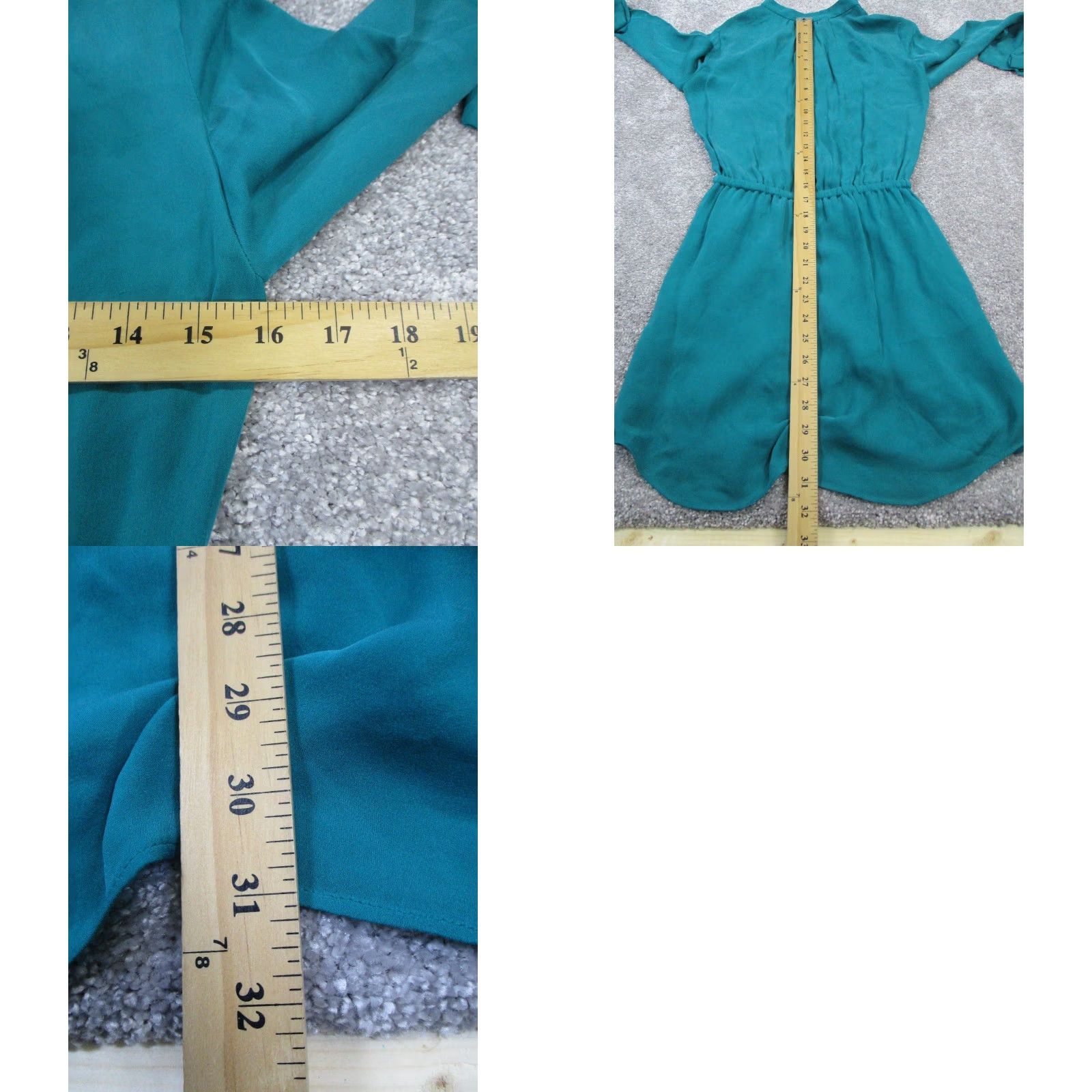 Vintage VINTAGE Babaton Green Silk Dress Womens 2XS Knee Length Sheath Business Casual Party Size XXS / US 00 / IT 34 - 8 Thumbnail