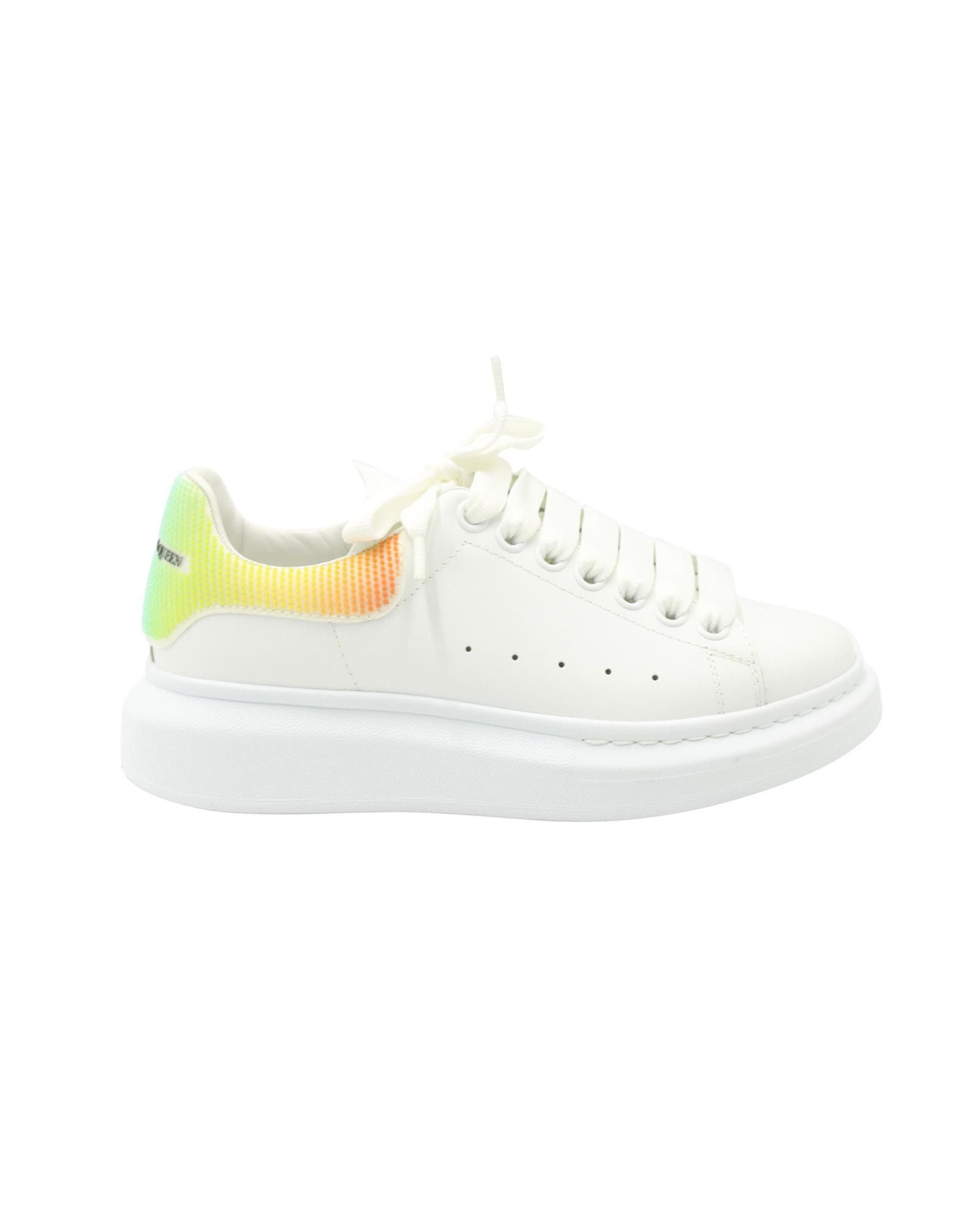 image of Alexander Mcqueen White Rainbow Oversized Leather Sneakers, Women's (Size 6)