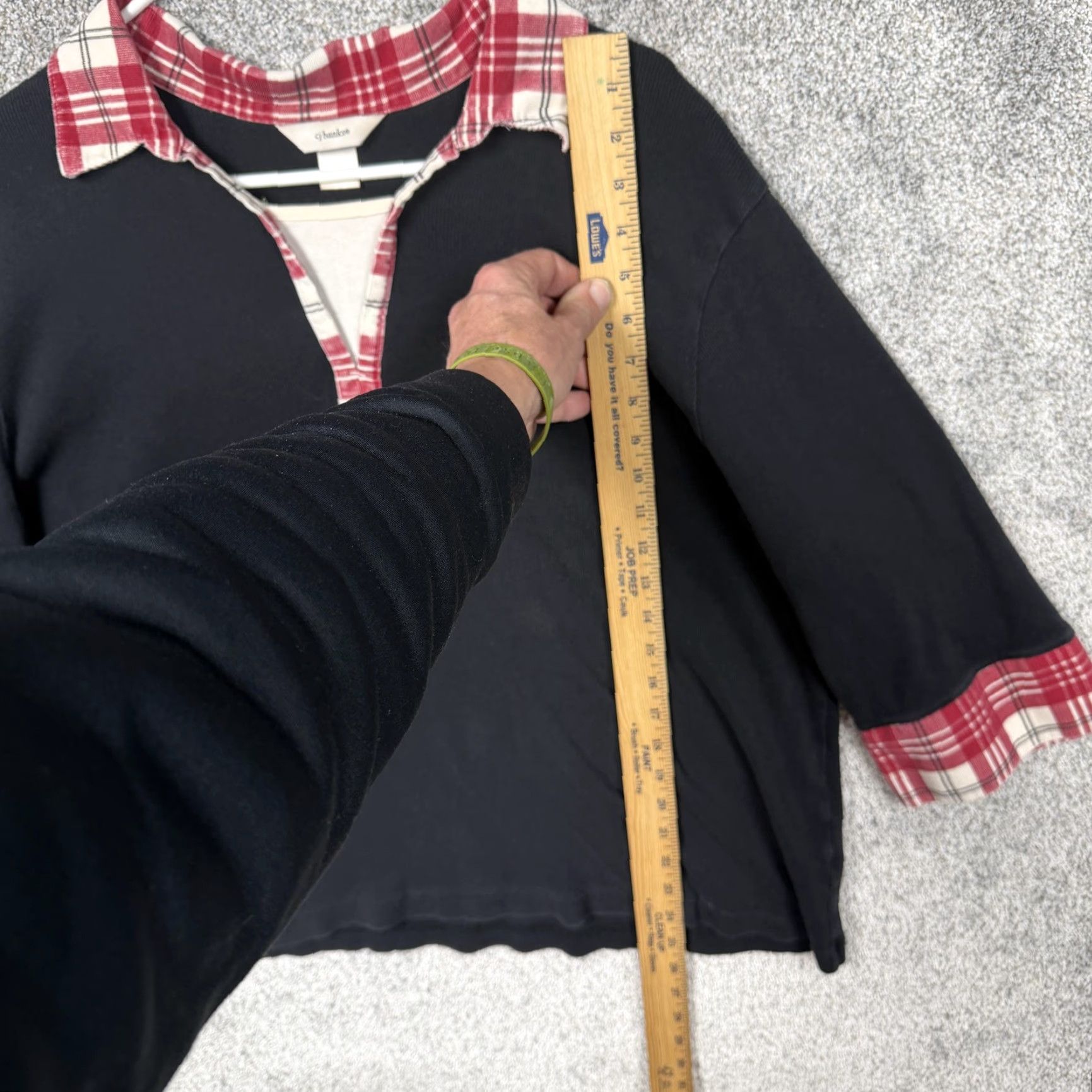 Vintage VINTAGE CJ Banks 2X Plus Polo Shirt Knit Black 3/4 Sleeve Collared Plaid Trim Bohemian Classic Preppy Womens Mens? Size XXL / US 16-18 / IT 52-54 - 2 Thumbnail