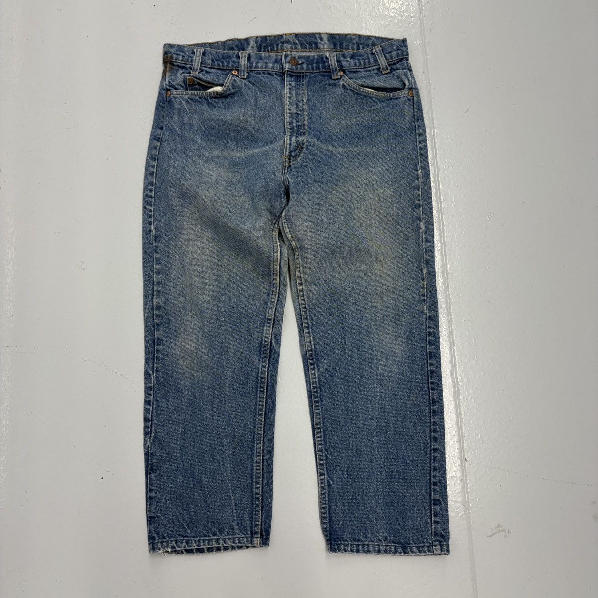Levi's Vintage 80s Levi's 505 Blue Regular Orange Tab Jeans 36x25 Size US 36 / EU 52 - 1 Thumbnail