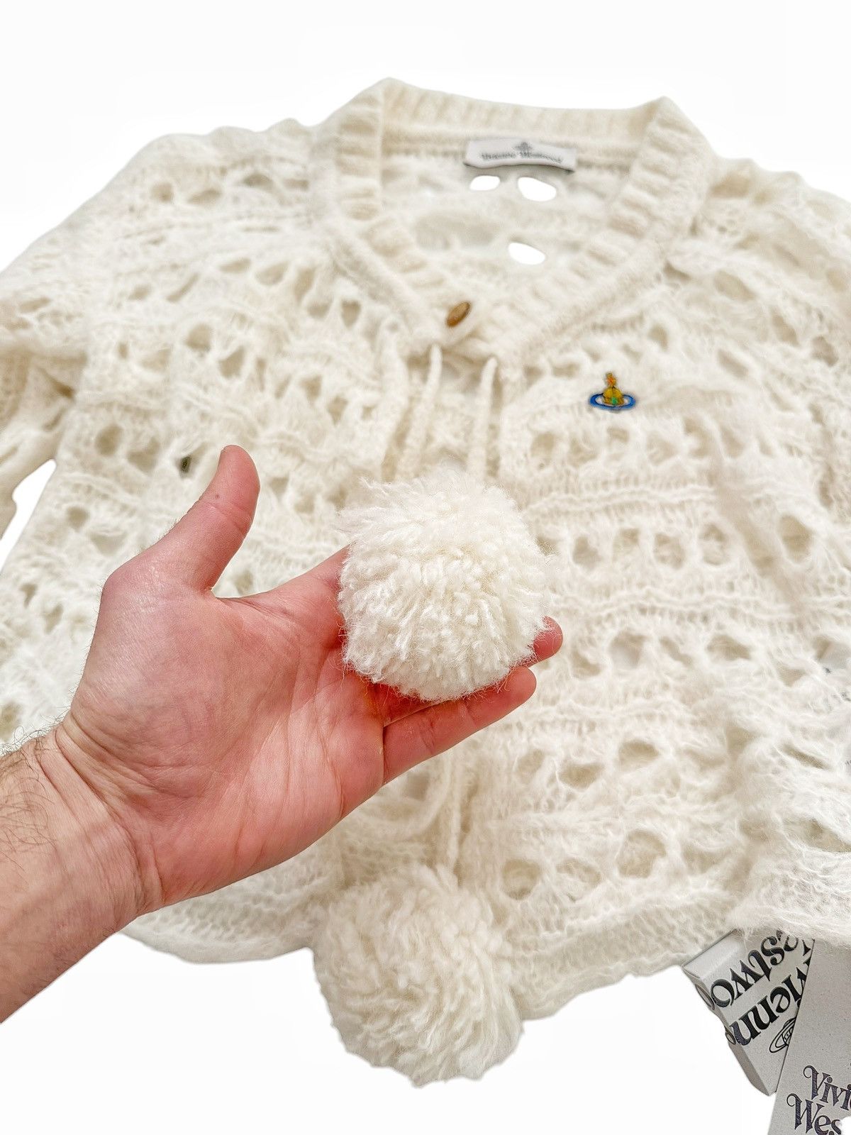 Vivienne Westwood $1,800 Cream Lacework Crop Baby Cardi Size M / US 6-8 / IT 42-44 - 7 Thumbnail